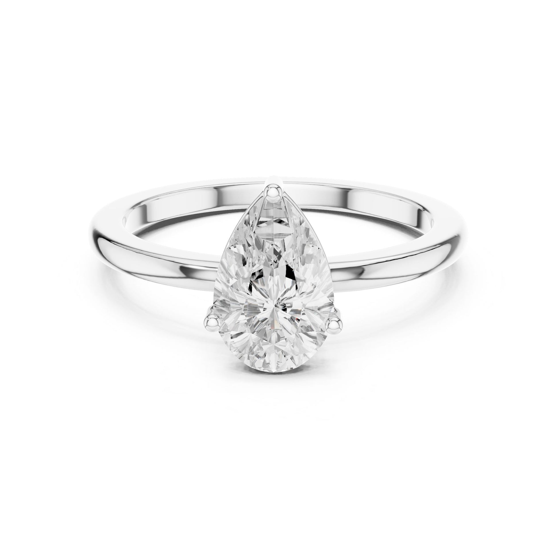 Pear Lab Grown Diamond Solitaire Engagement Ring
