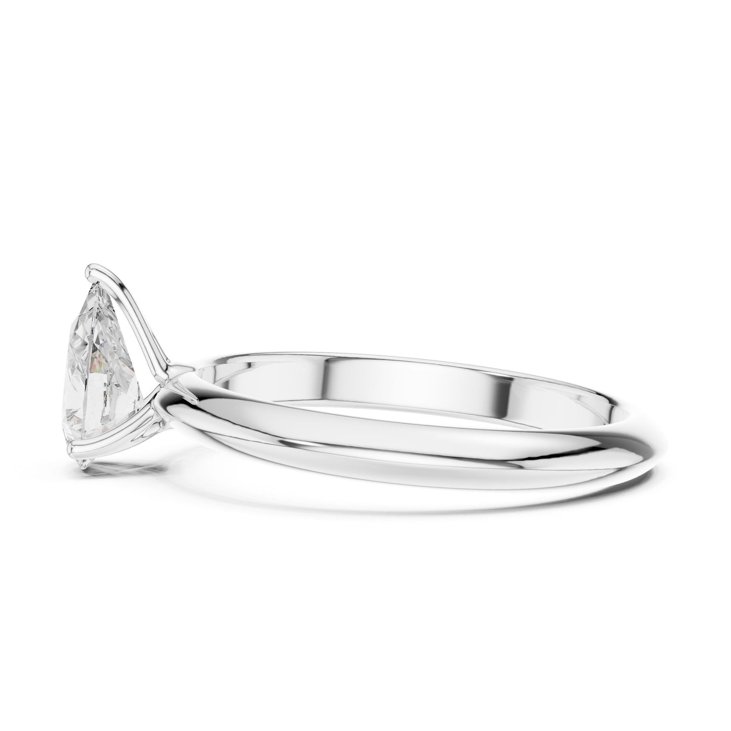 Pear Lab Grown Diamond Solitaire Engagement Ring