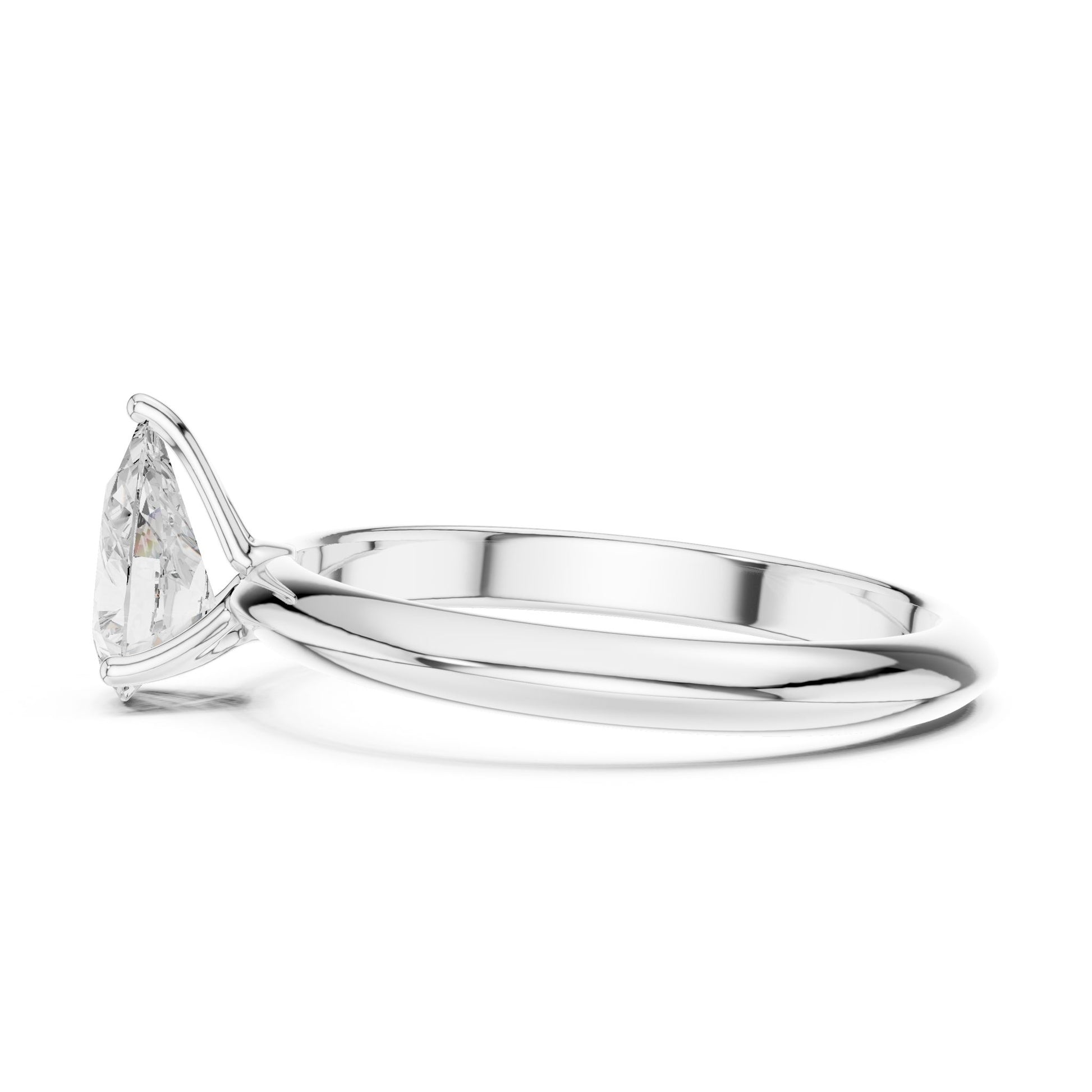 Pear Lab Grown Diamond Solitaire Engagement Ring
