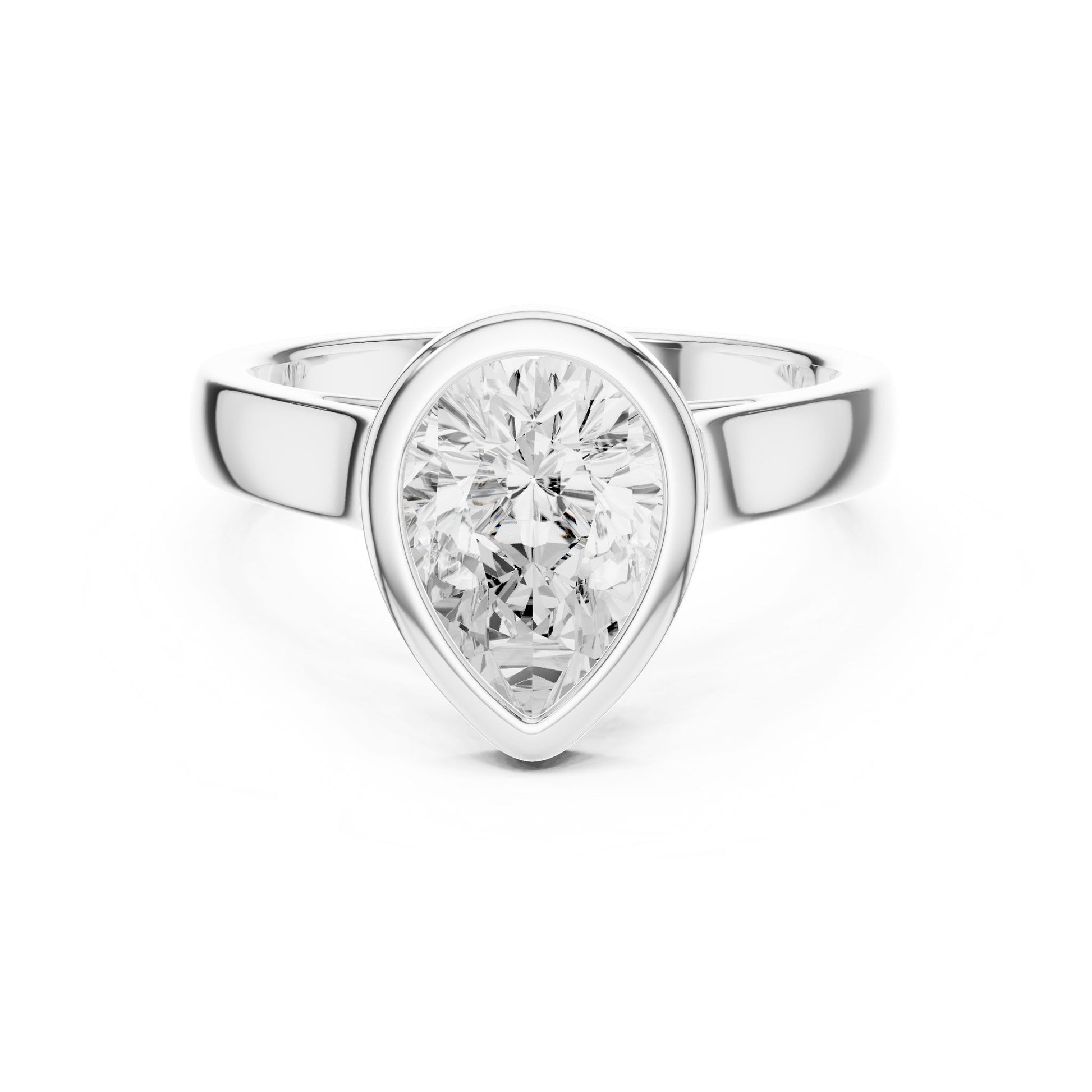 Pear Lab Grown Diamond Solitaire Engagement Ring