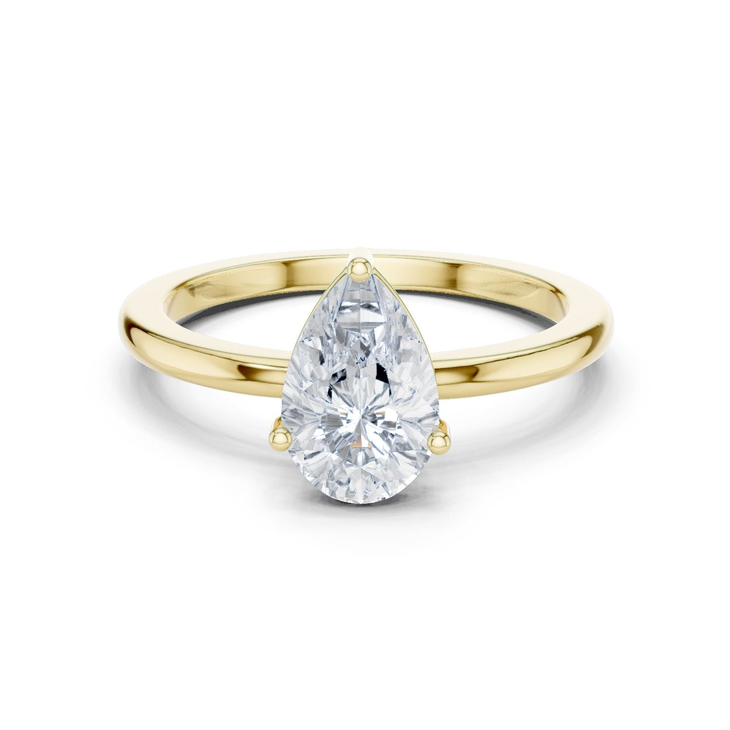 Pear Lab Grown Diamond Solitaire Engagement Ring