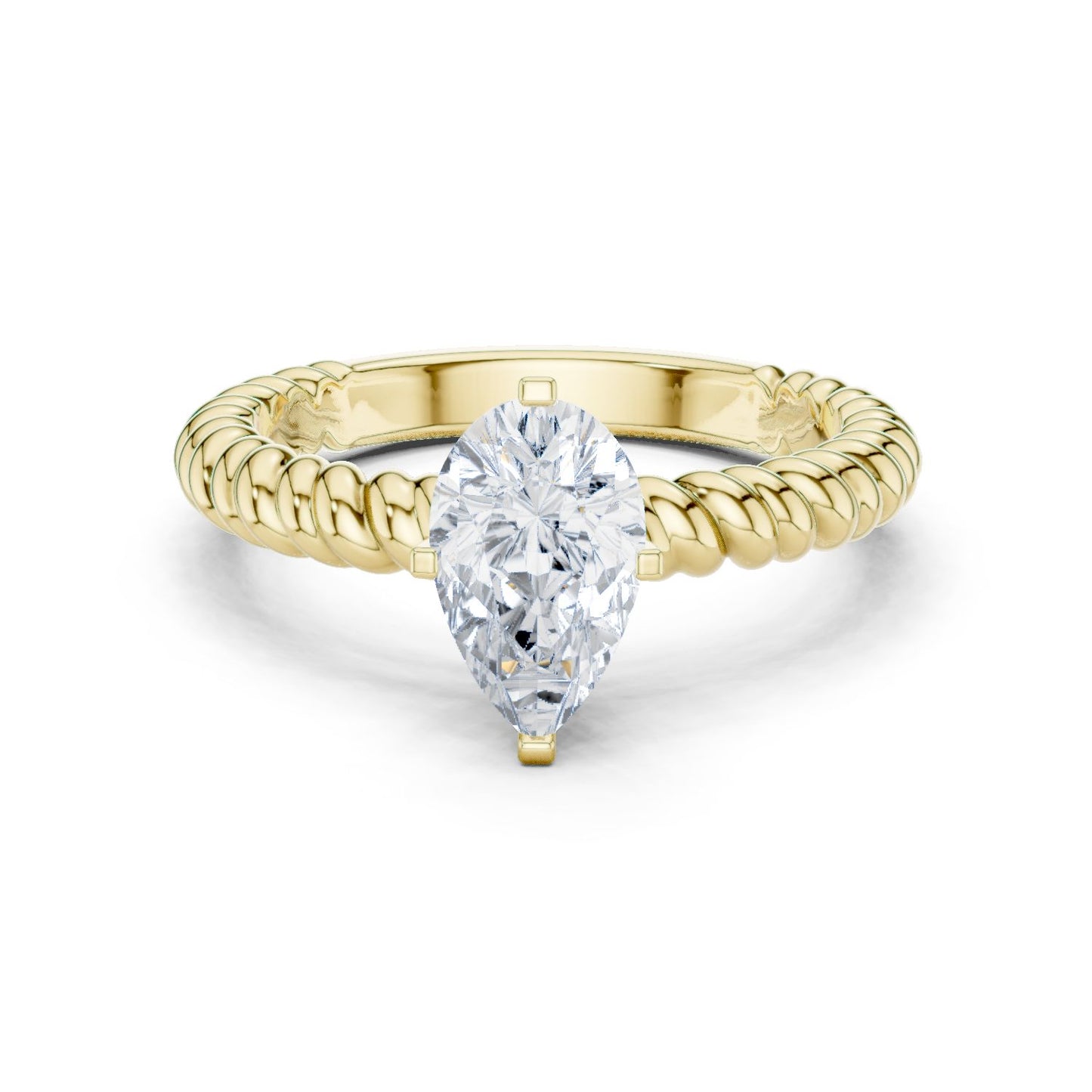 Pear Lab Grown Diamond Solitaire Engagement Ring