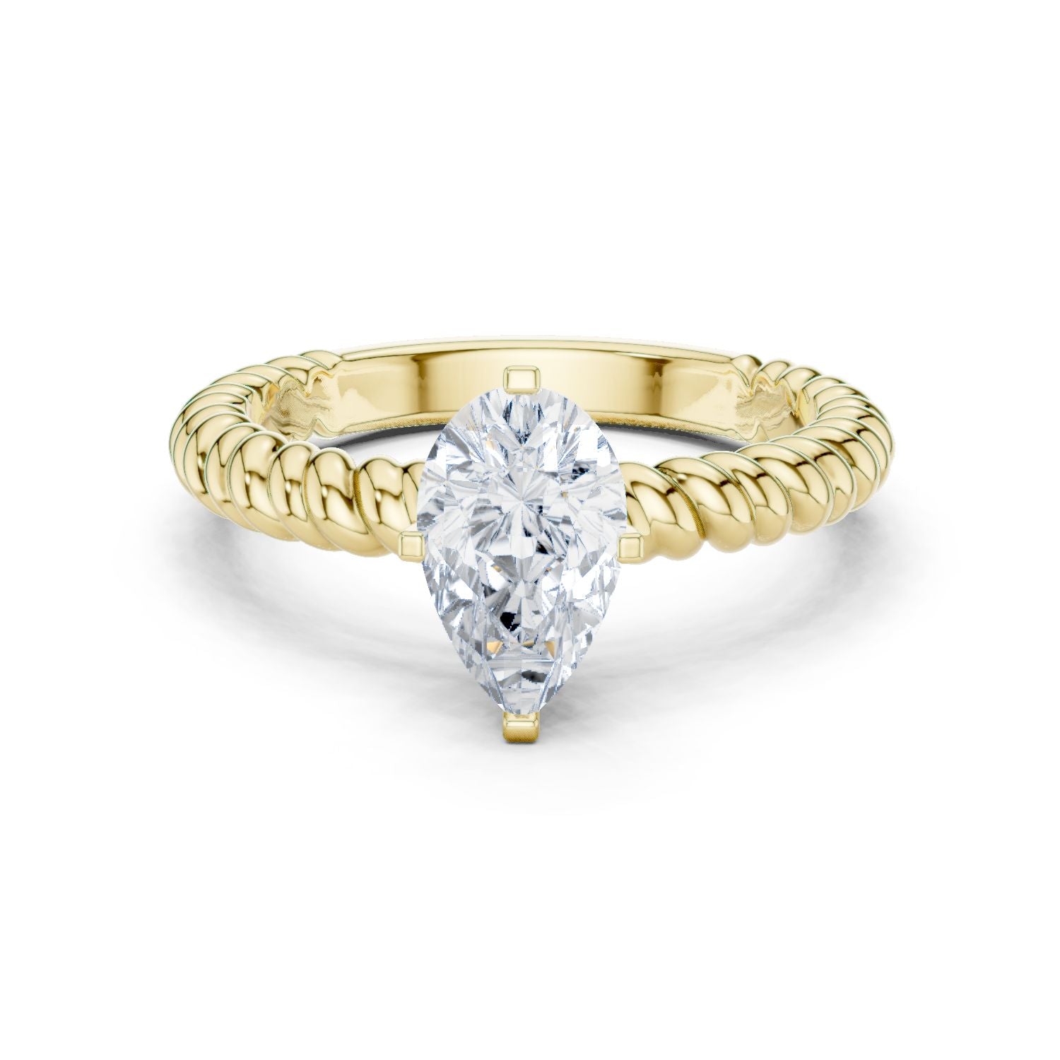 Pear Lab Grown Diamond Solitaire Engagement Ring
