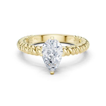 Pear Lab Grown Diamond Solitaire Engagement Ring
