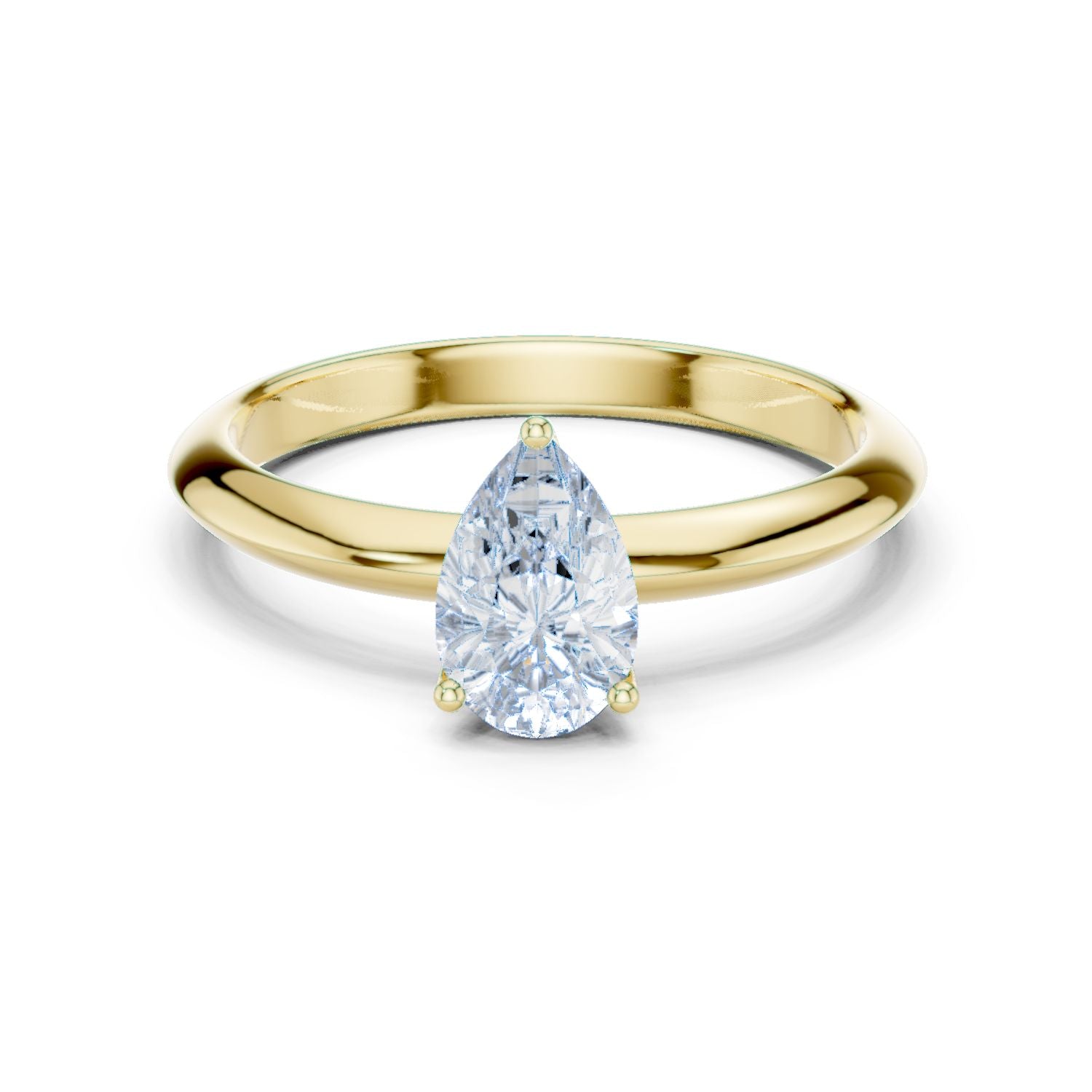 Pear Lab Grown Diamond Solitaire Engagement Ring