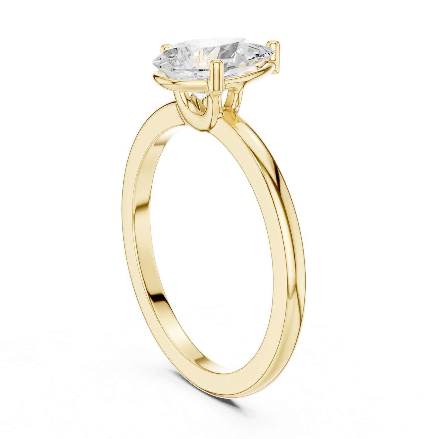 Pear Lab Grown Diamond Solitaire Engagement Ring