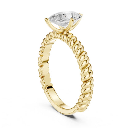 Pear Lab Grown Diamond Solitaire Engagement Ring