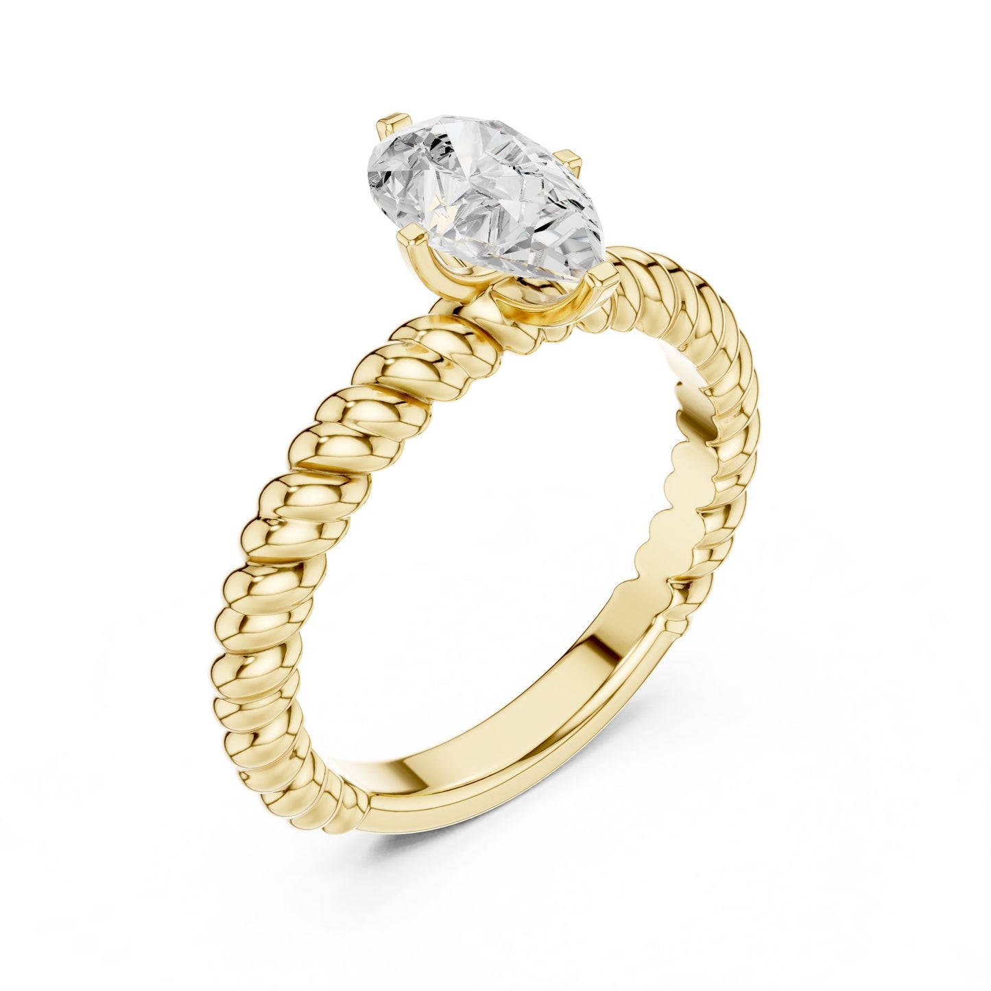 Pear Lab Grown Diamond Solitaire Engagement Ring