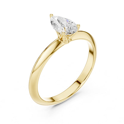 Pear Lab Grown Diamond Solitaire Engagement Ring