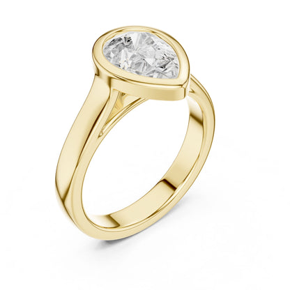 Pear Lab Grown Diamond Solitaire Engagement Ring