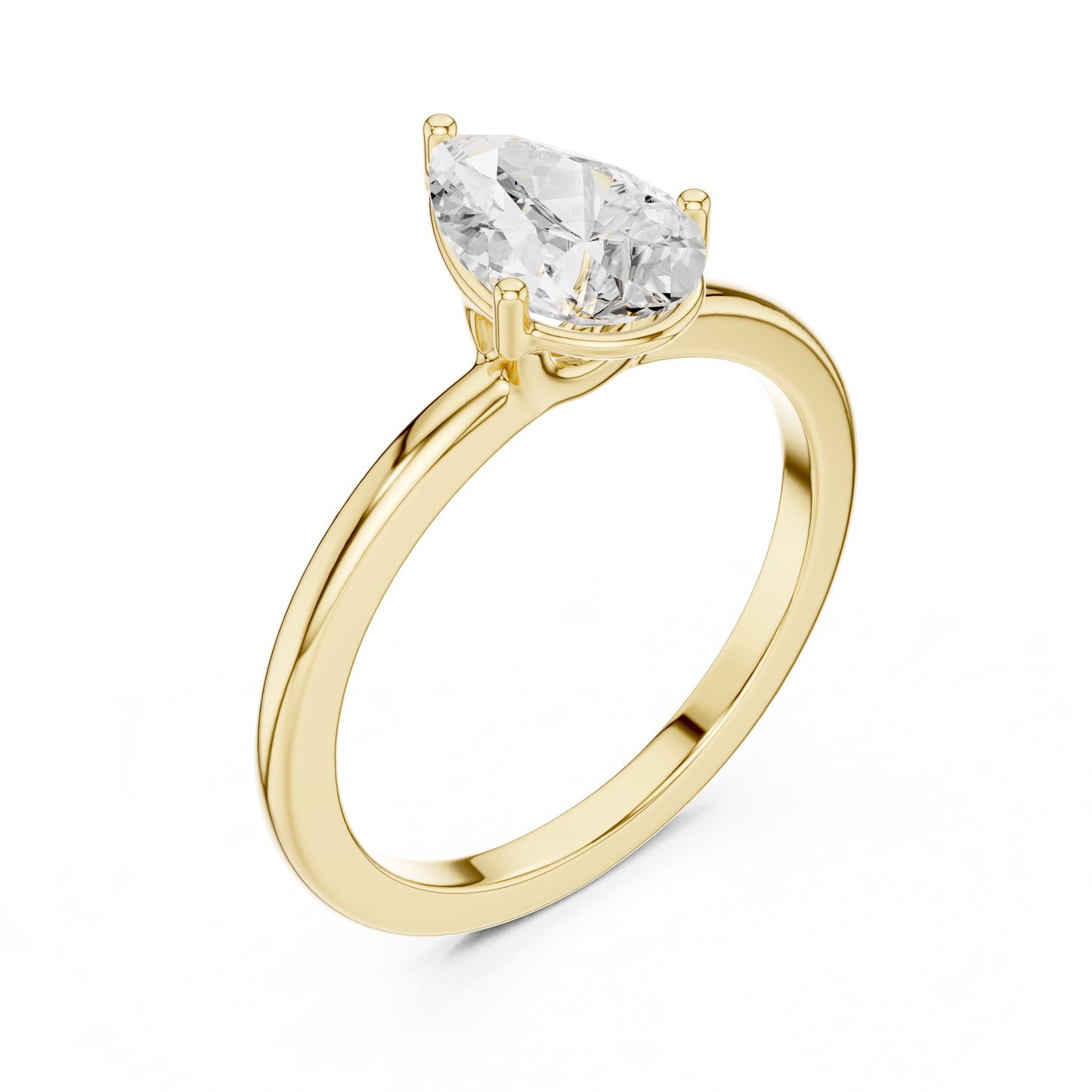 Pear Lab Grown Diamond Solitaire Engagement Ring