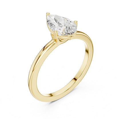 Pear Lab Grown Diamond Solitaire Engagement Ring