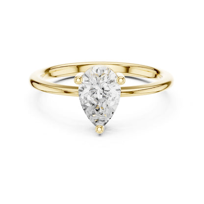 Pear Lab Grown Diamond Solitaire Engagement Ring