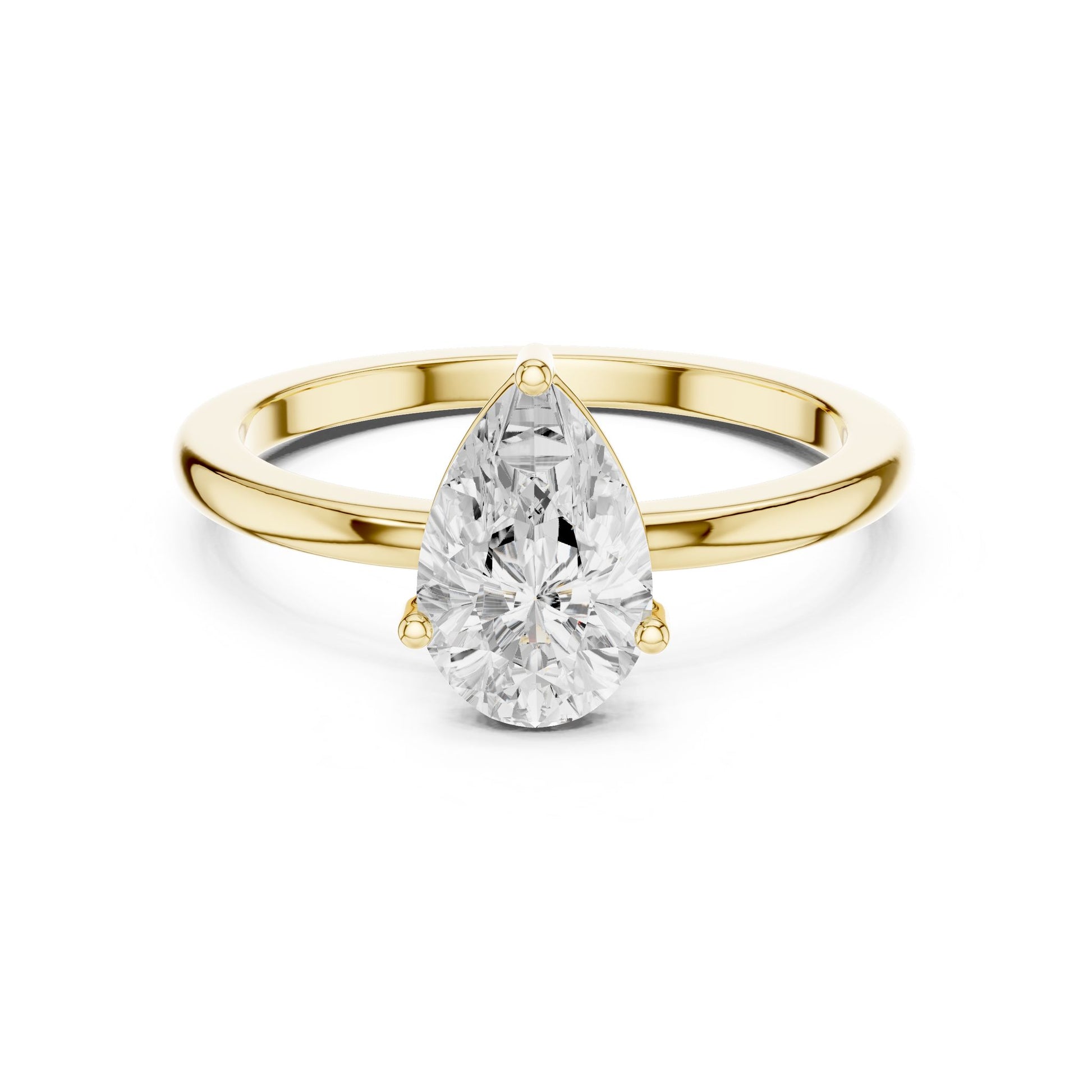 Pear Lab Grown Diamond Solitaire Engagement Ring
