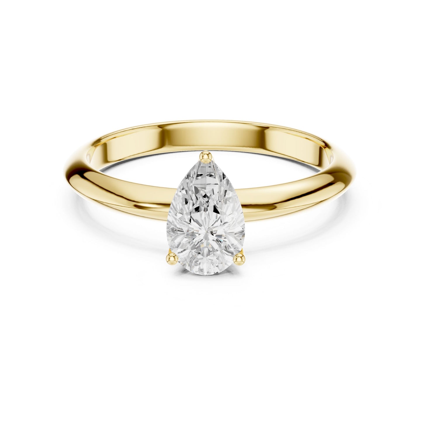 Pear Lab Grown Diamond Solitaire Engagement Ring