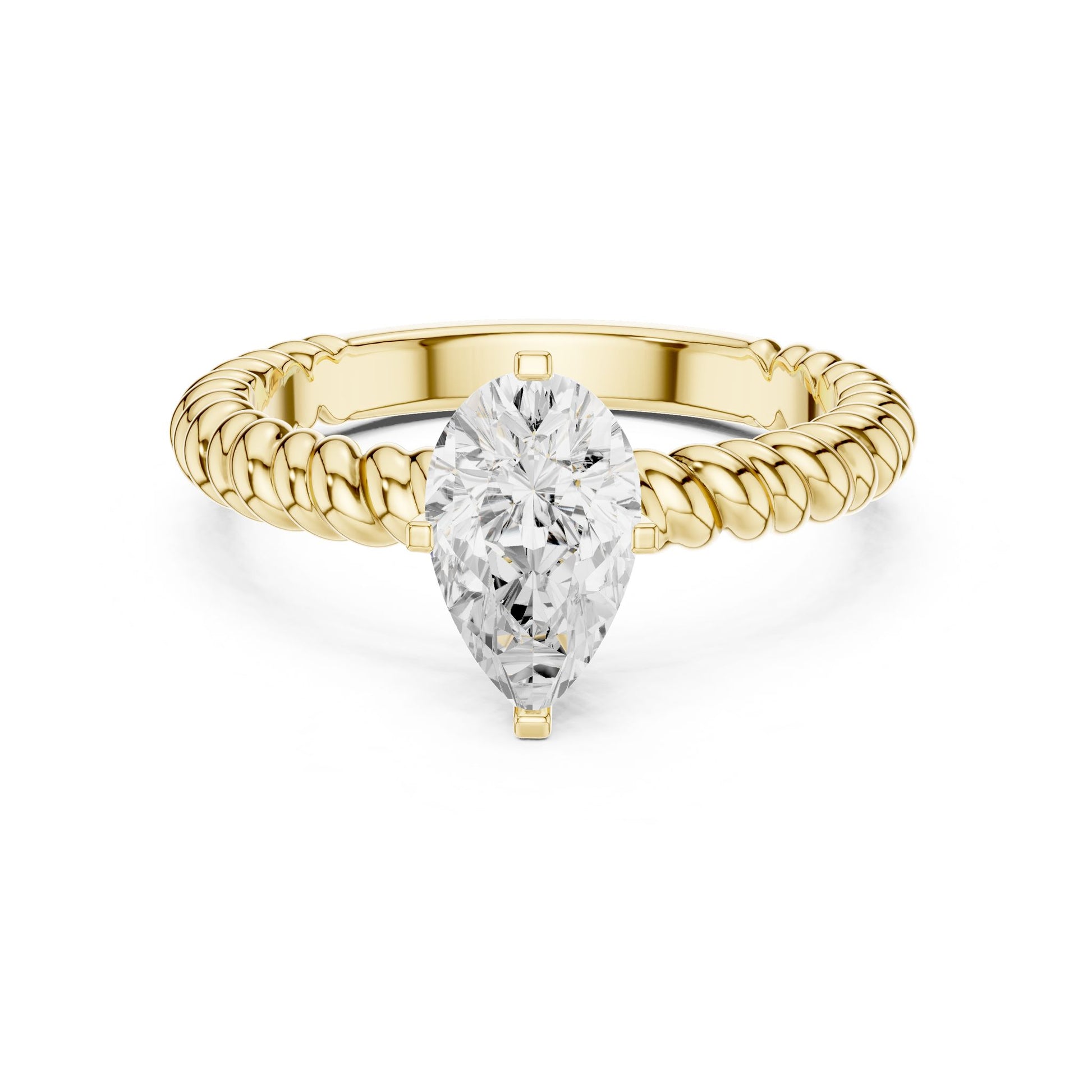 Pear Lab Grown Diamond Solitaire Engagement Ring