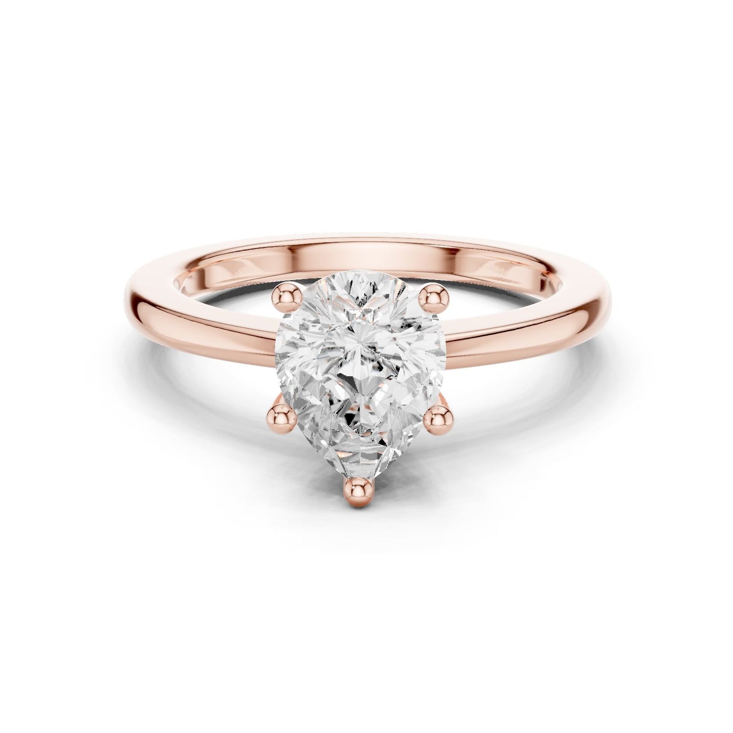 Pear Lab Grown Diamond Solitaire Engagement Ring