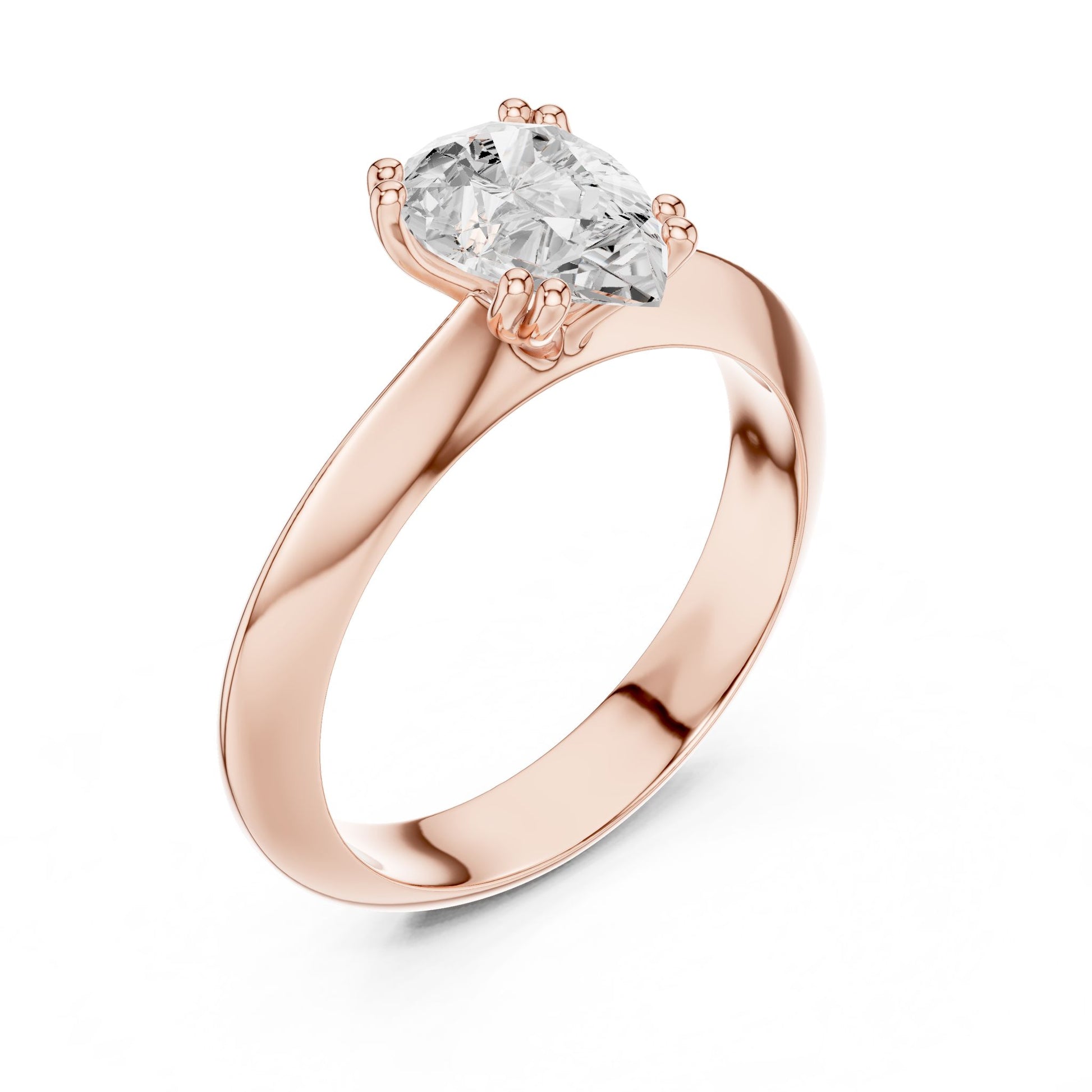 Pear Lab Grown Diamond Solitaire Engagement Ring