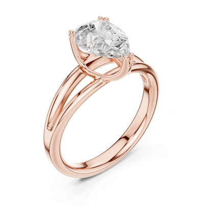 Pear Lab Grown Diamond Solitaire Engagement Ring