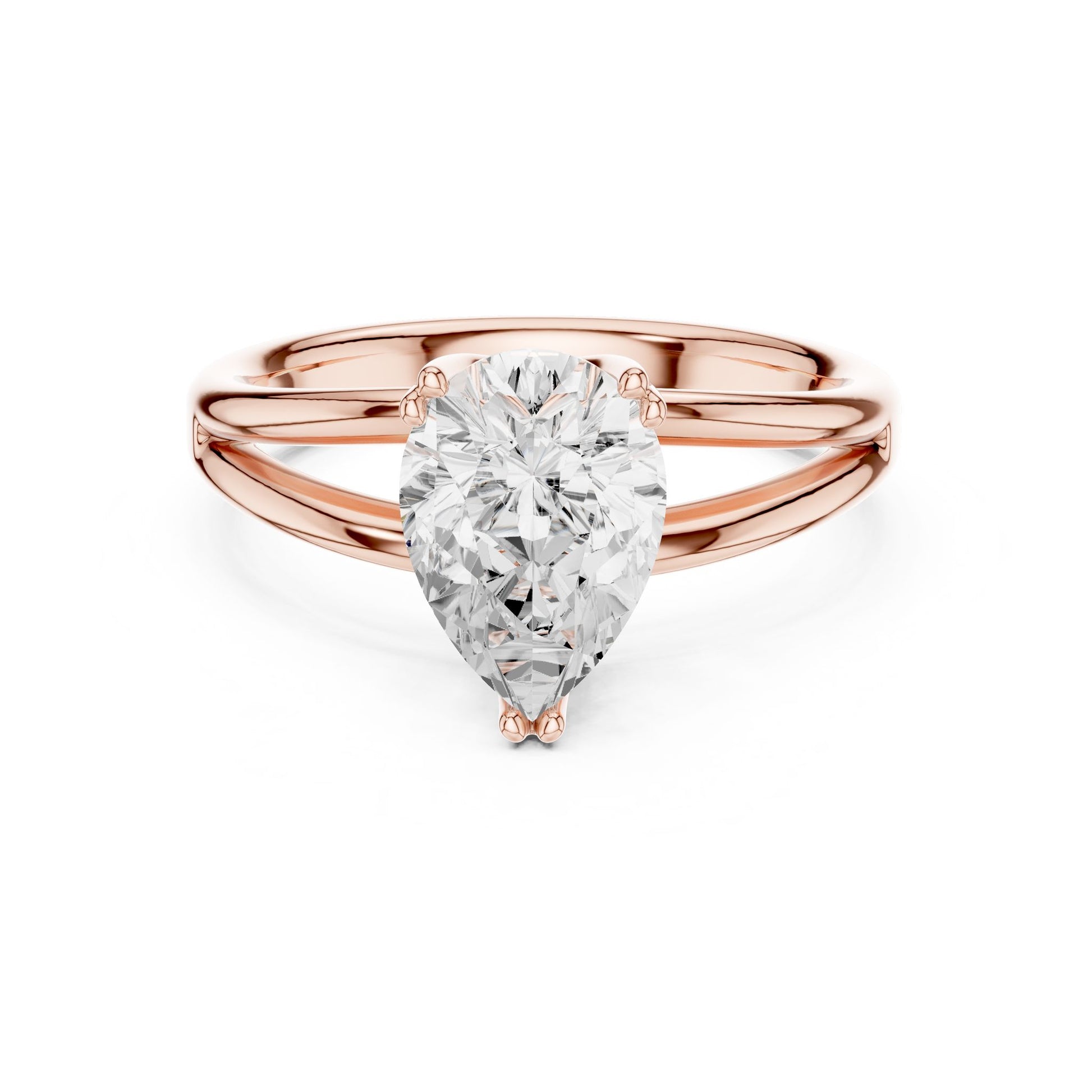 Pear Lab Grown Diamond Solitaire Engagement Ring
