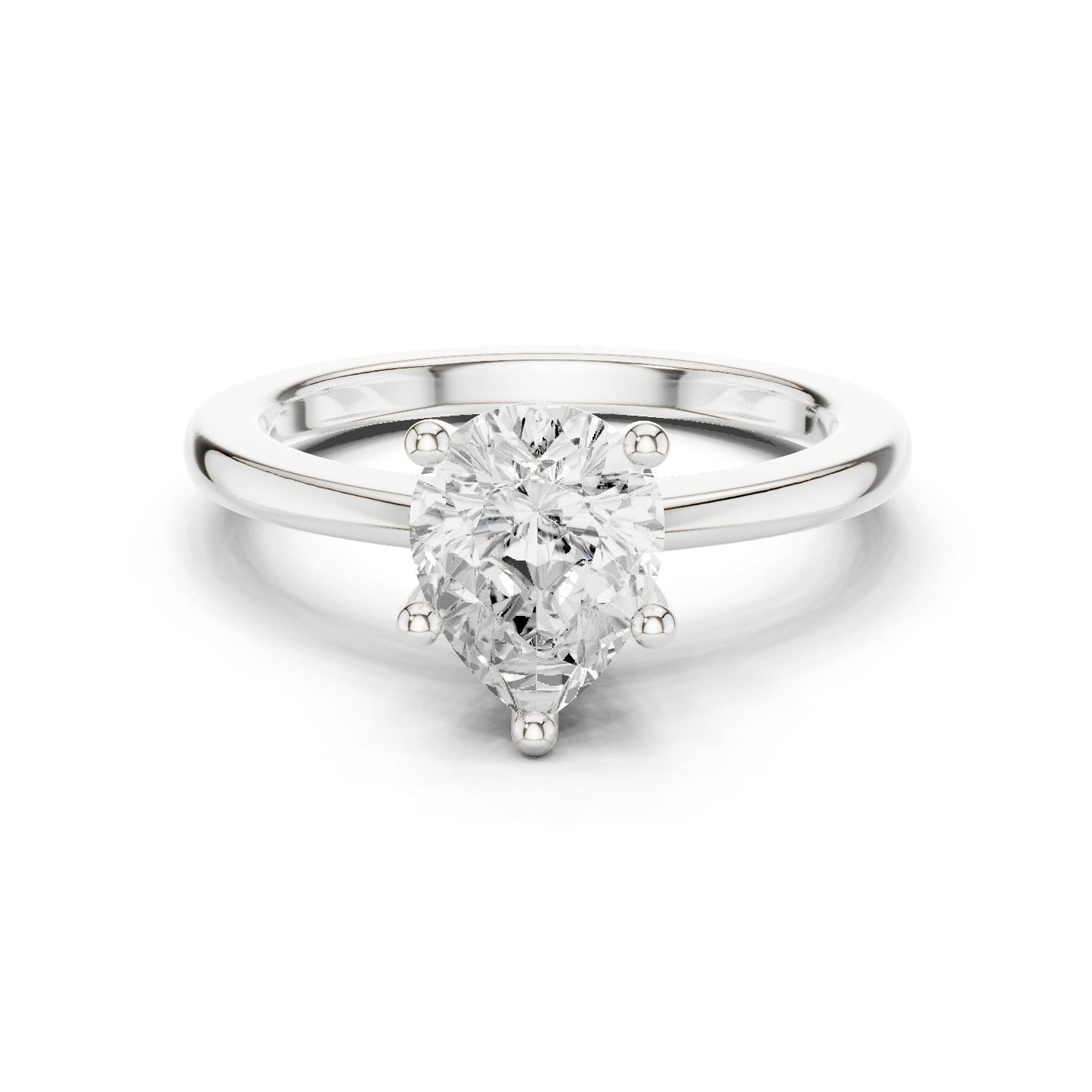 Pear Lab Grown Diamond Solitaire Engagement Ring