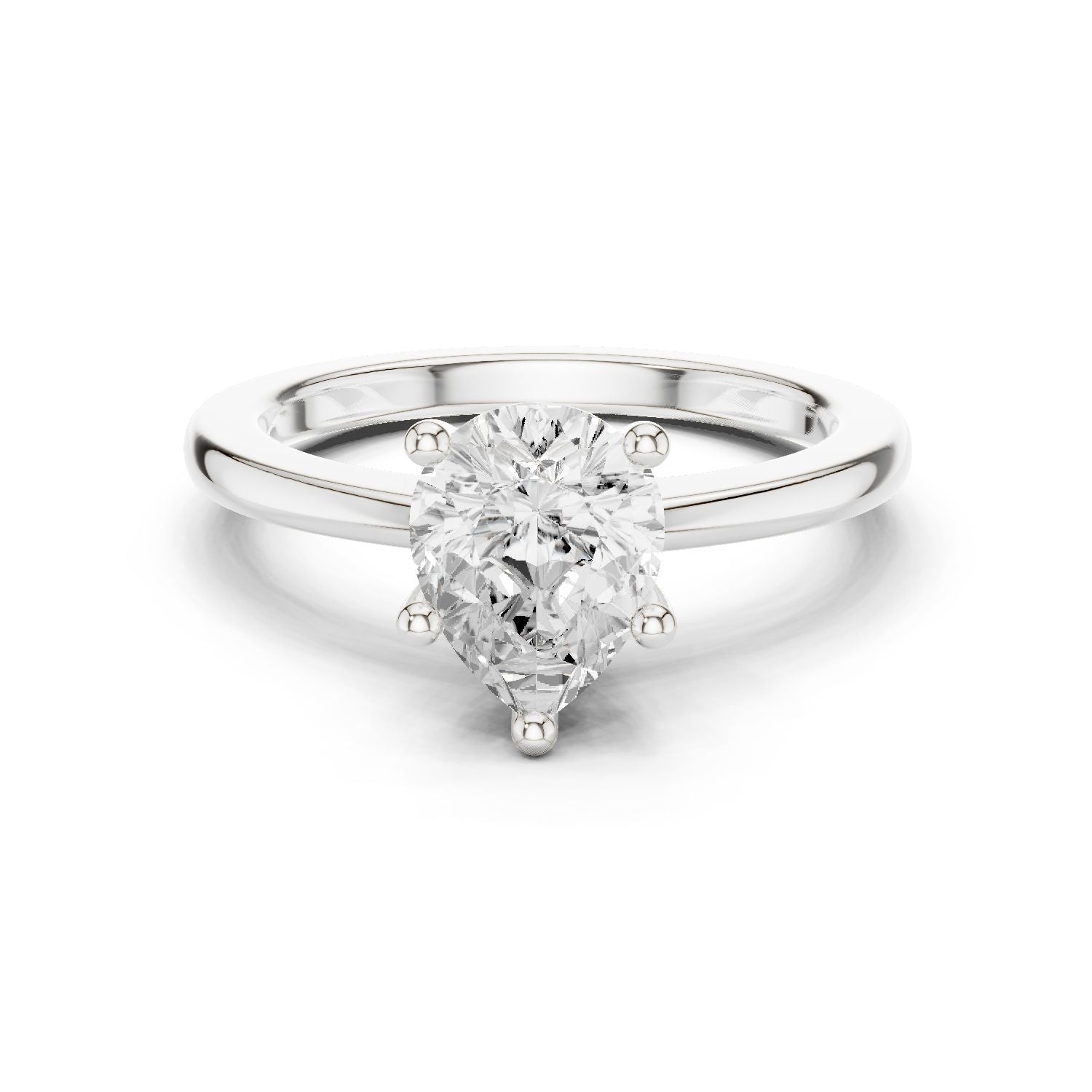 Pear Lab Grown Diamond Solitaire Engagement Ring