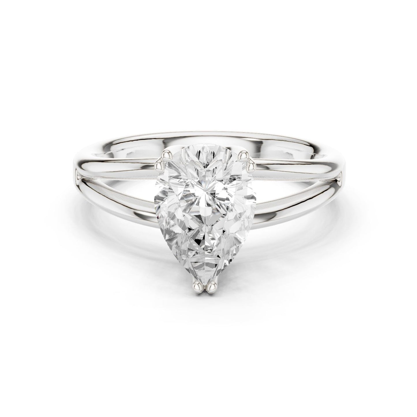 Pear Lab Grown Diamond Solitaire Engagement Ring