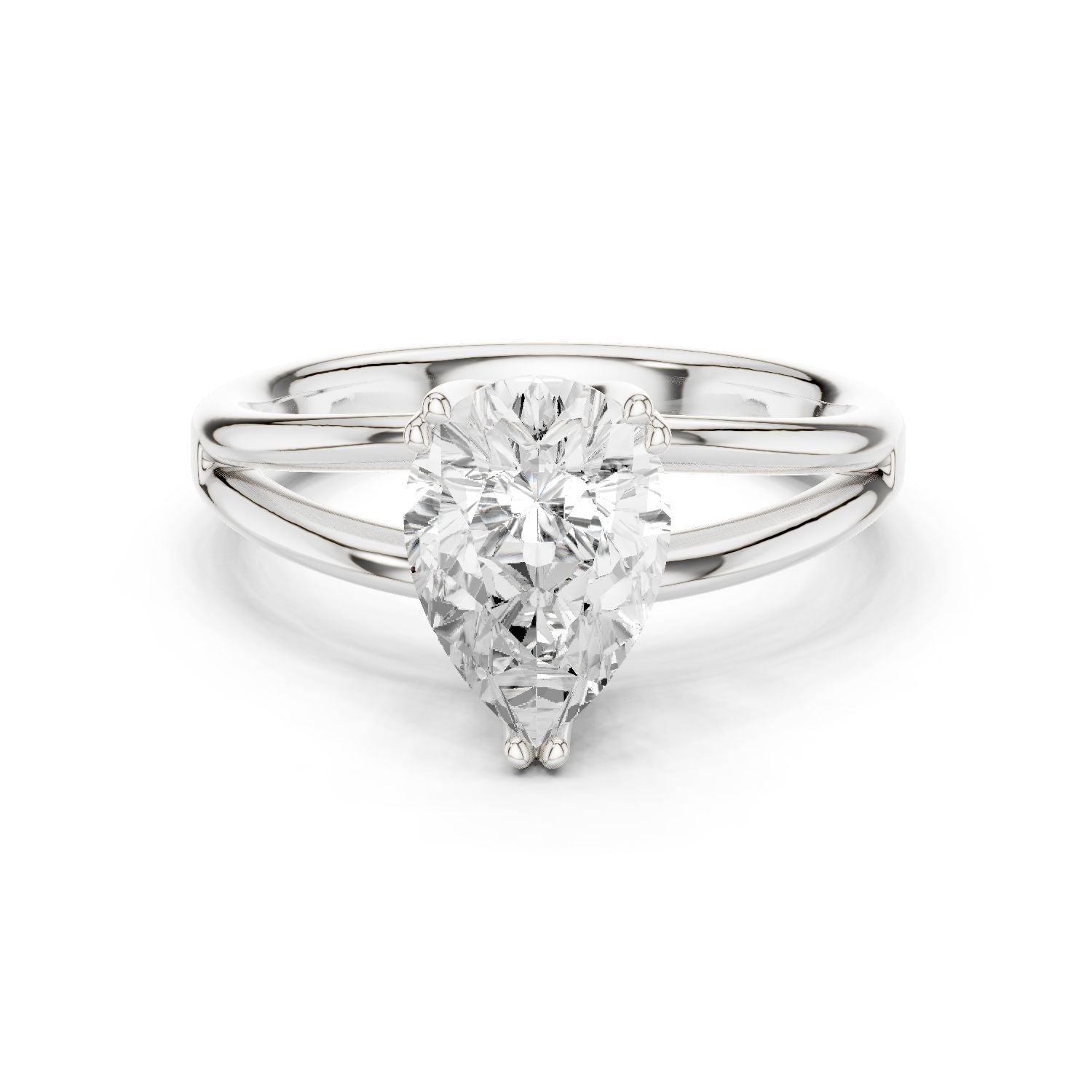Pear Lab Grown Diamond Solitaire Engagement Ring