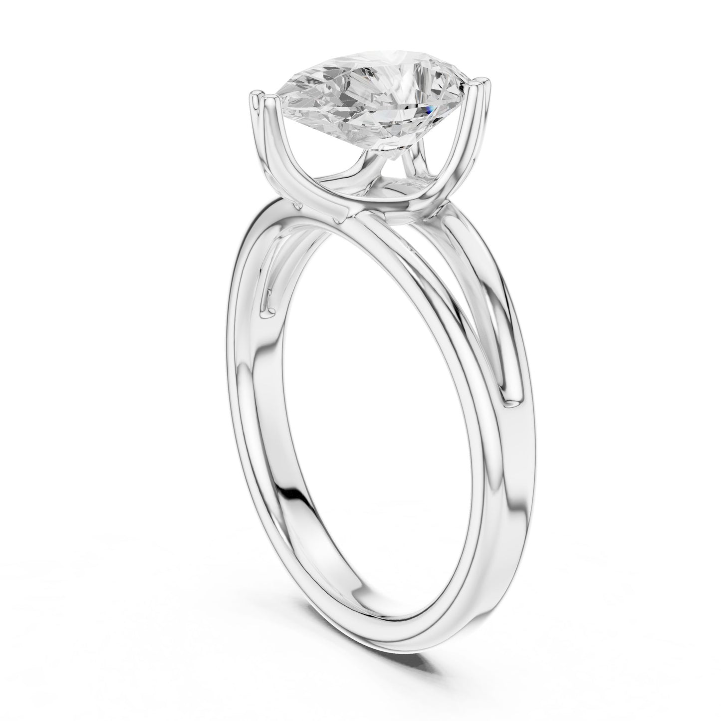 Pear Lab Grown Diamond Solitaire Engagement Ring