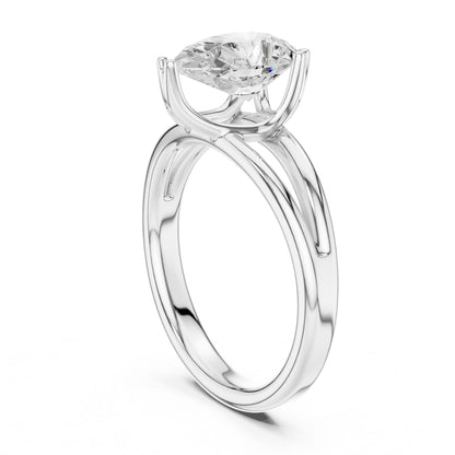 Pear Lab Grown Diamond Solitaire Engagement Ring