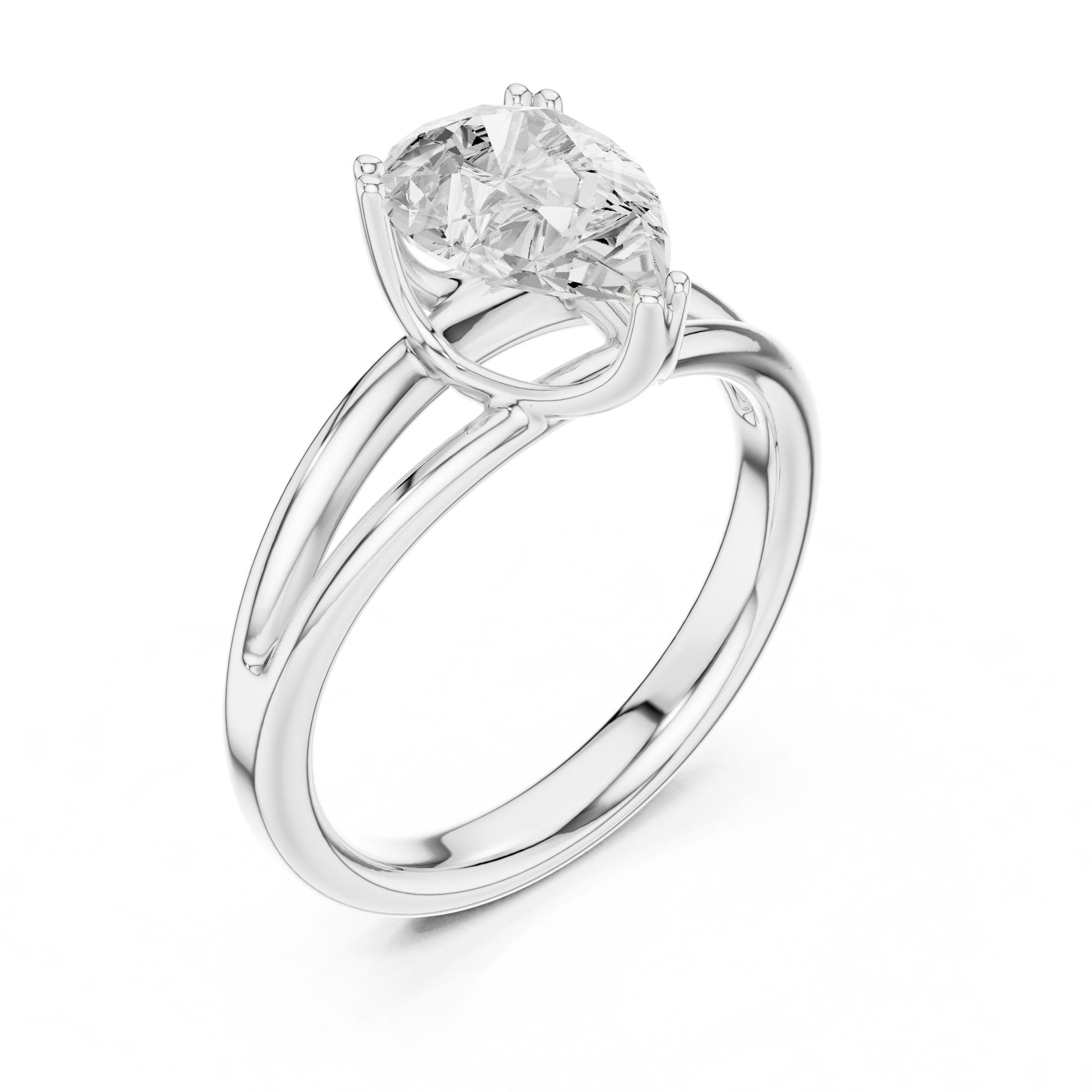 Pear Lab Grown Diamond Solitaire Engagement Ring