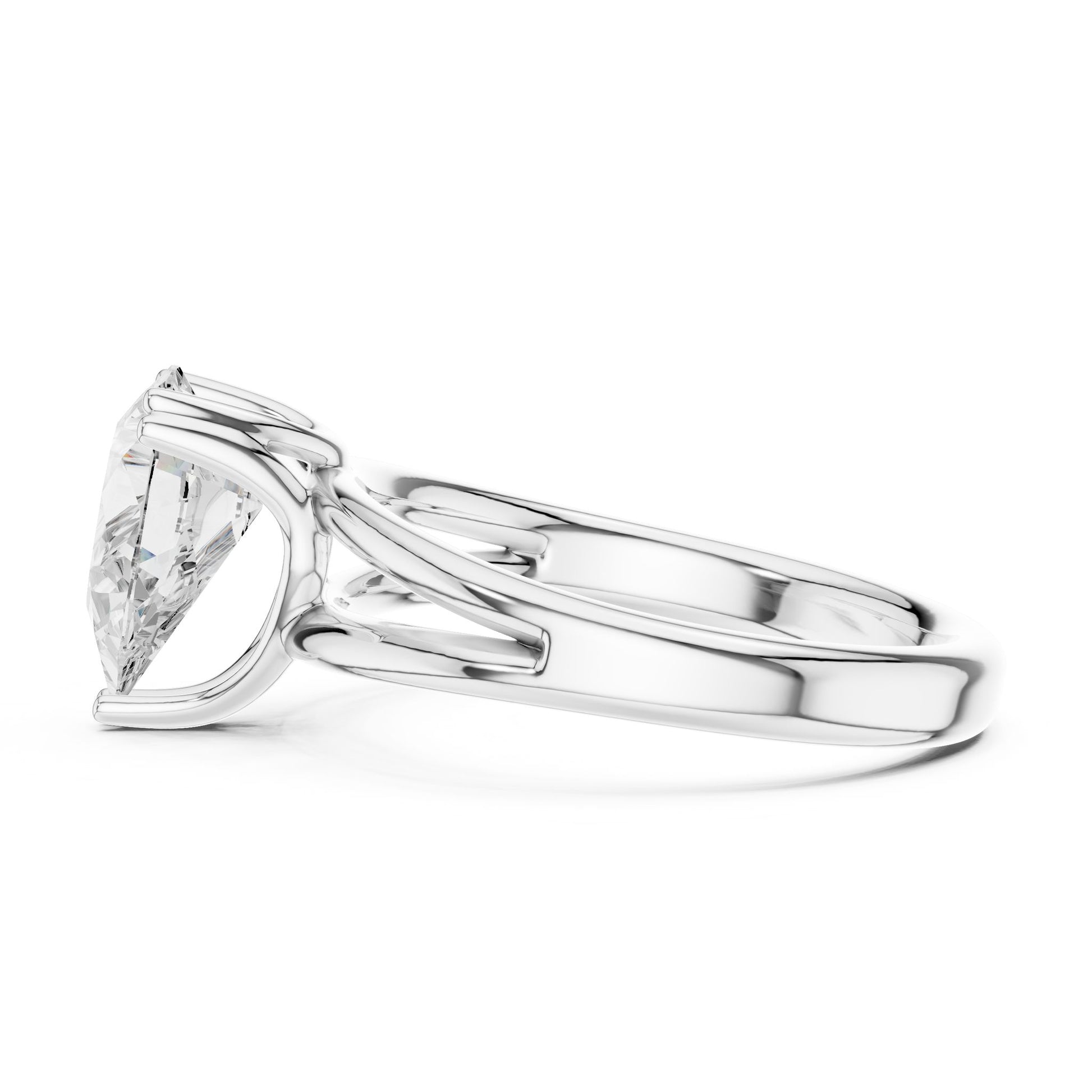 Pear Lab Grown Diamond Solitaire Engagement Ring