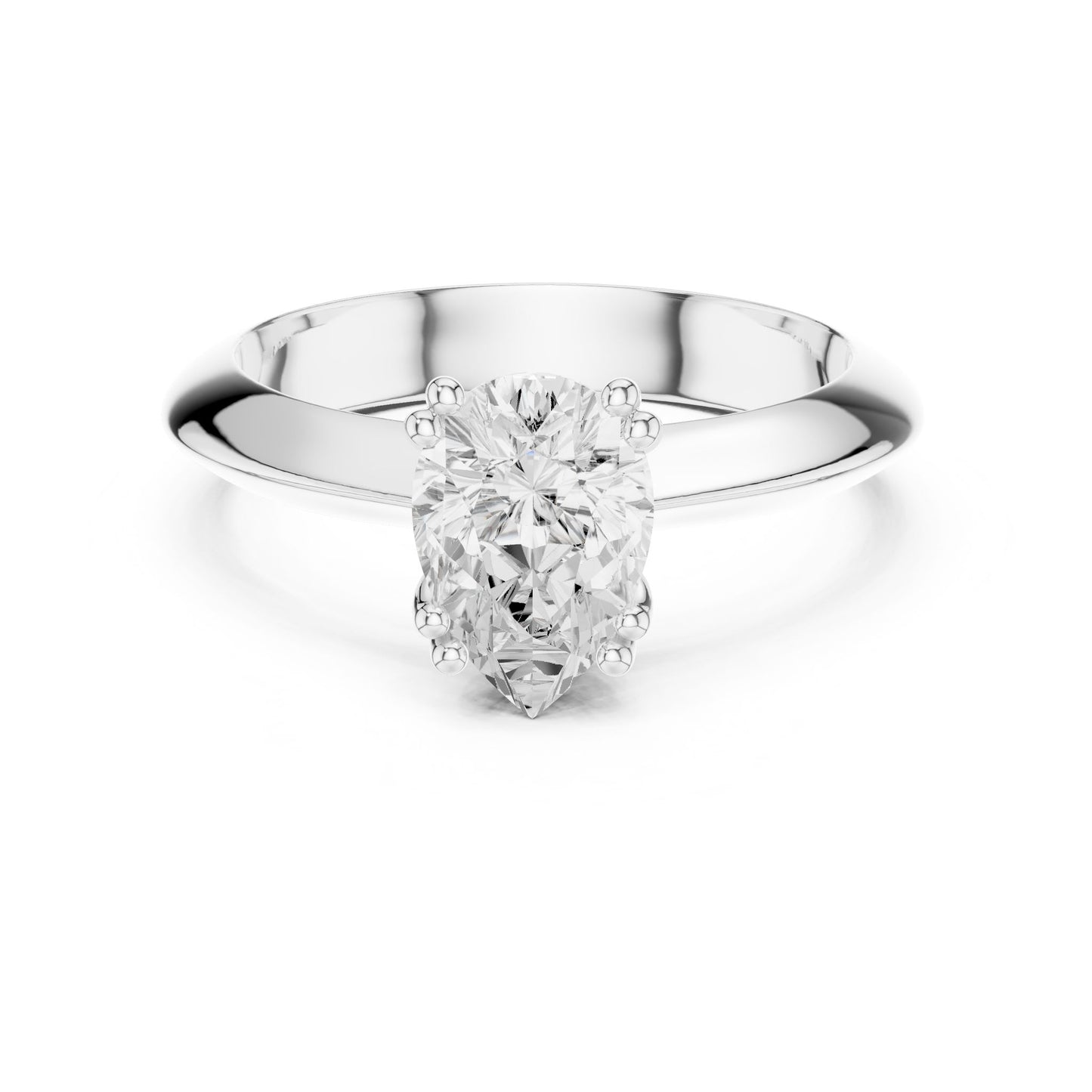 Pear Lab Grown Diamond Solitaire Engagement Ring