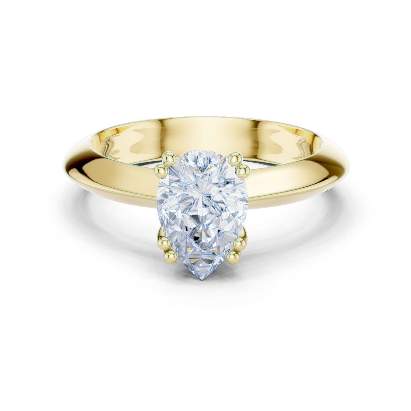 Pear Lab Grown Diamond Solitaire Engagement Ring
