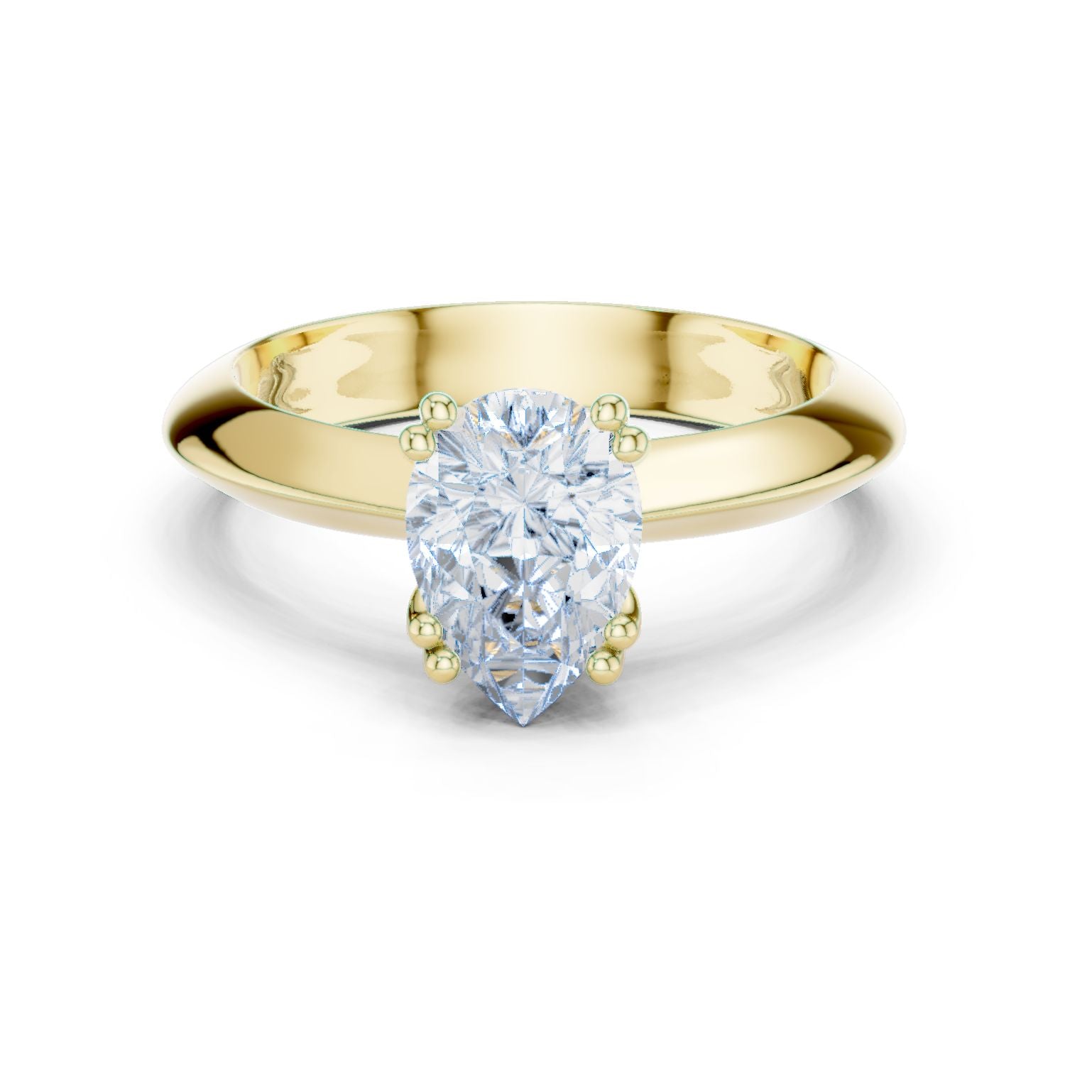 Pear Lab Grown Diamond Solitaire Engagement Ring