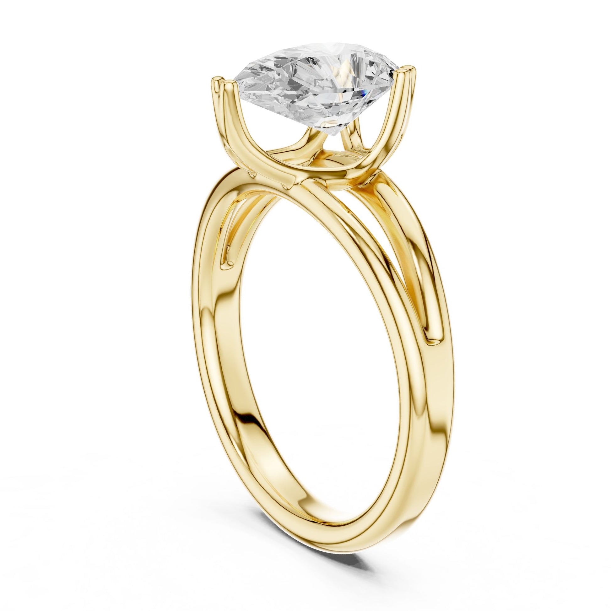 Pear Lab Grown Diamond Solitaire Engagement Ring