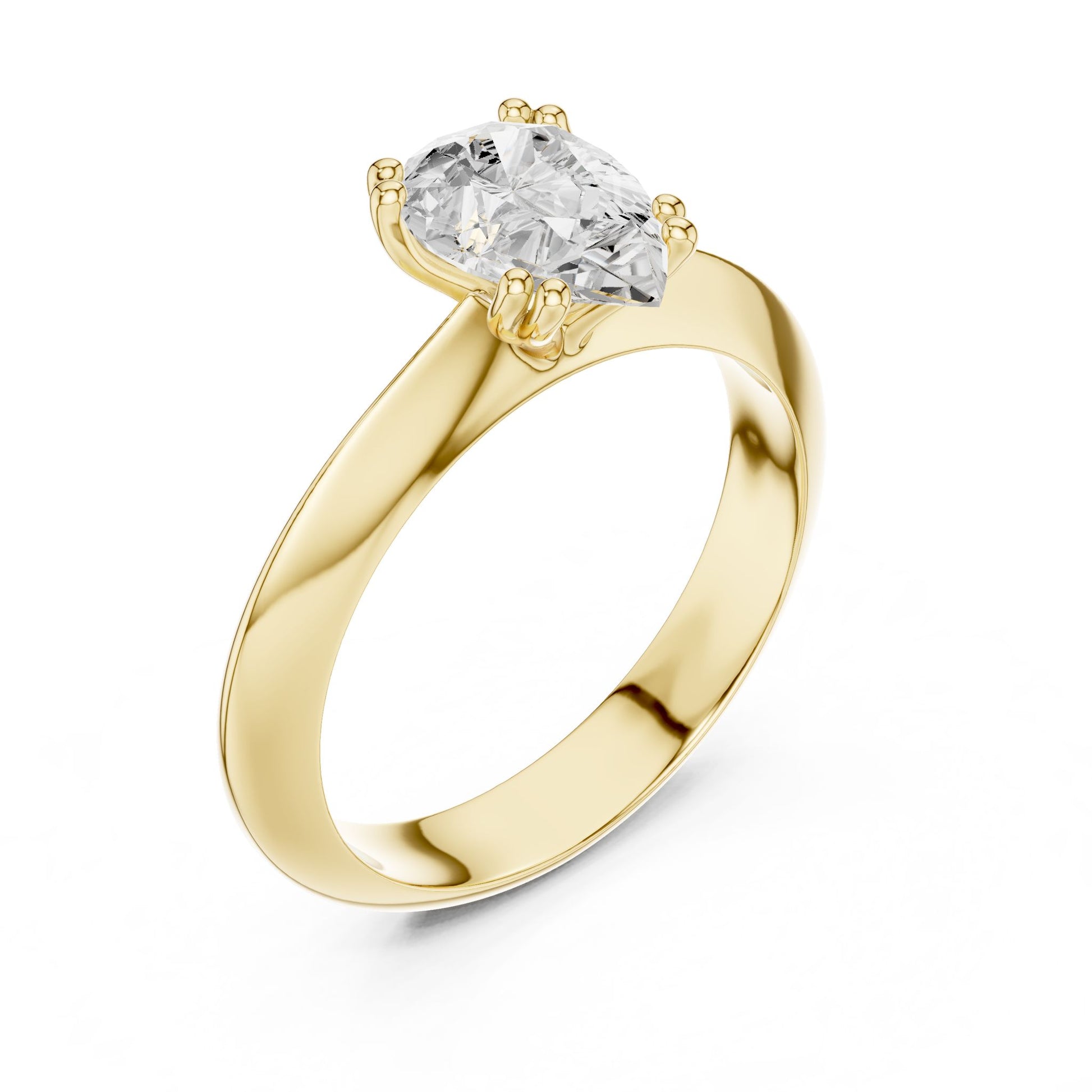 Pear Lab Grown Diamond Solitaire Engagement Ring