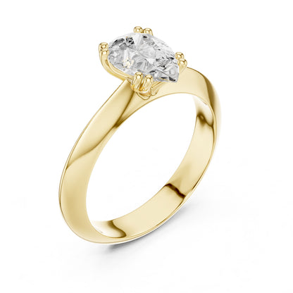 Pear Lab Grown Diamond Solitaire Engagement Ring