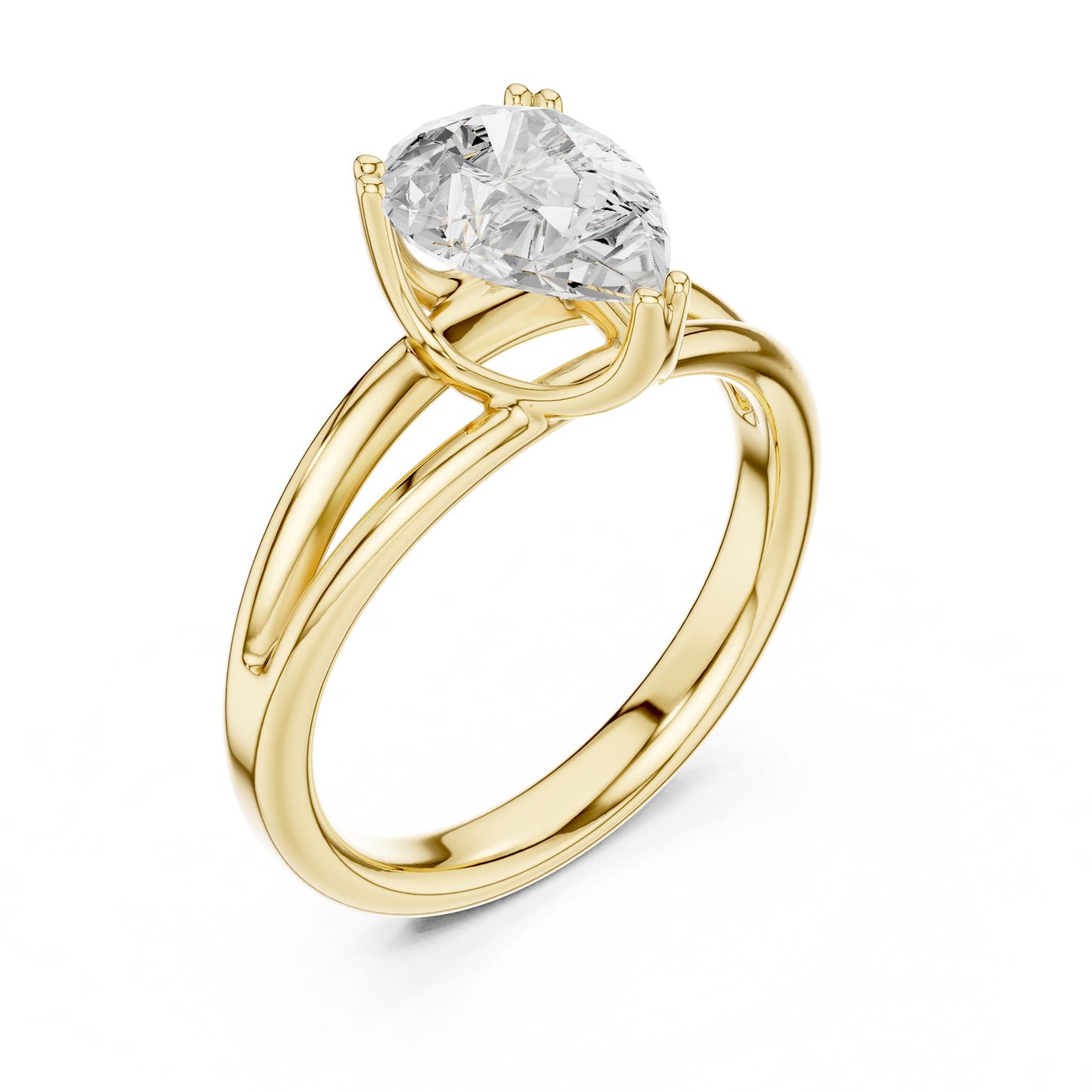 Pear Lab Grown Diamond Solitaire Engagement Ring