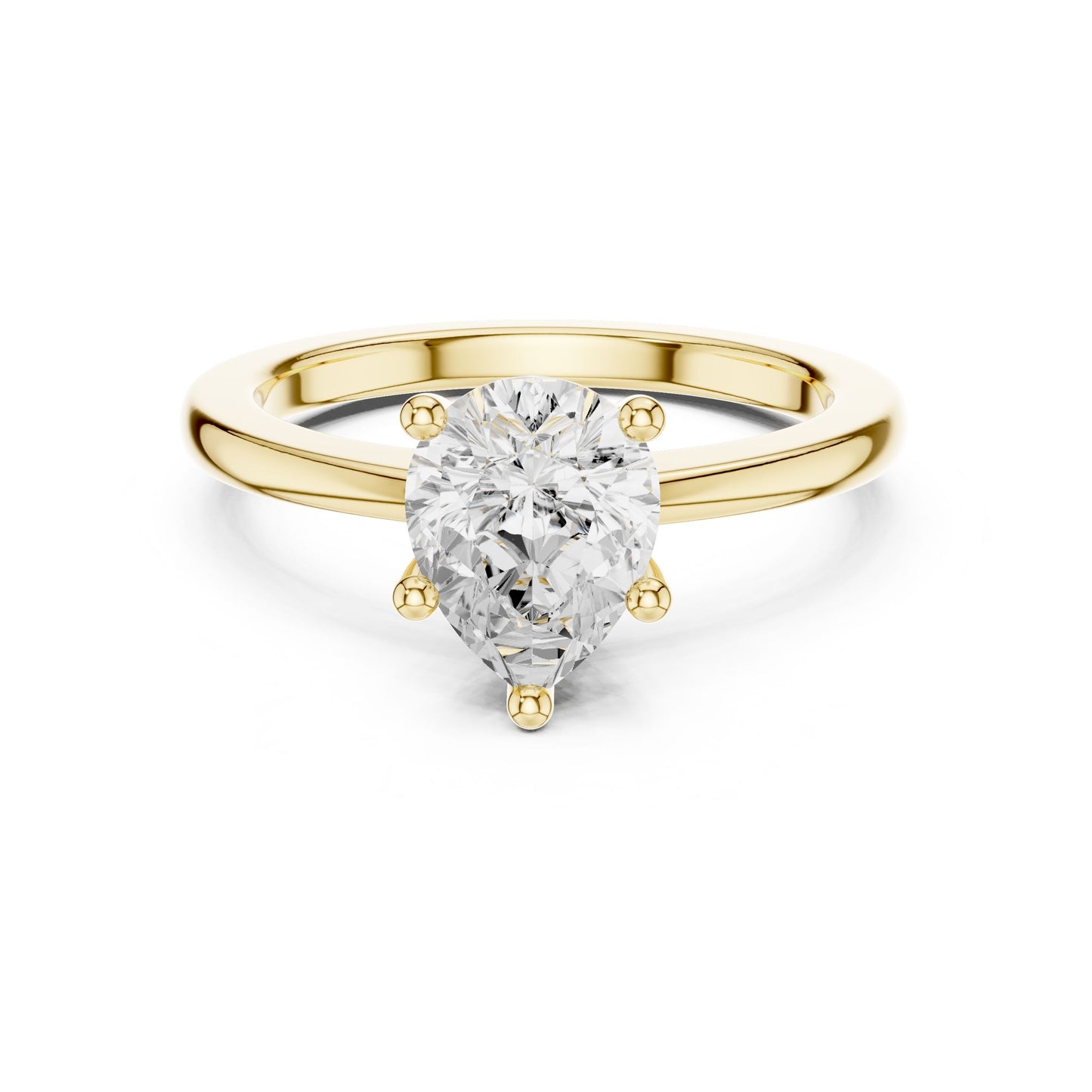 Pear Lab Grown Diamond Solitaire Engagement Ring