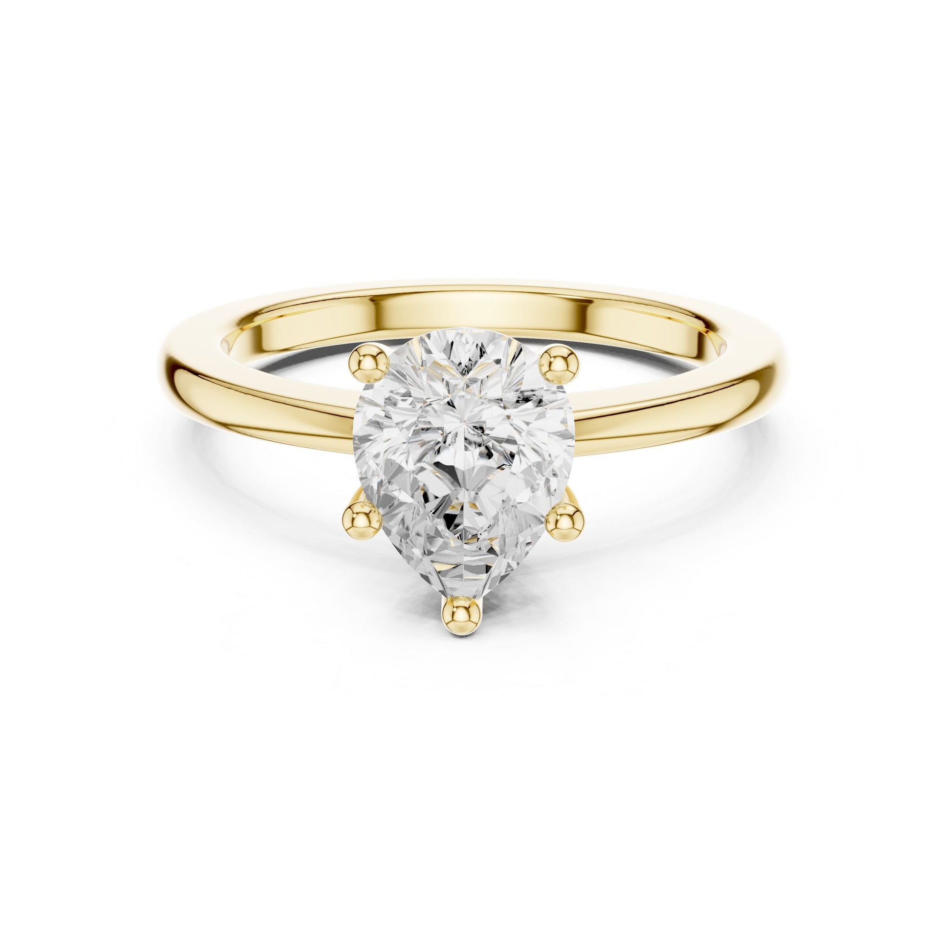 Pear Lab Grown Diamond Solitaire Engagement Ring