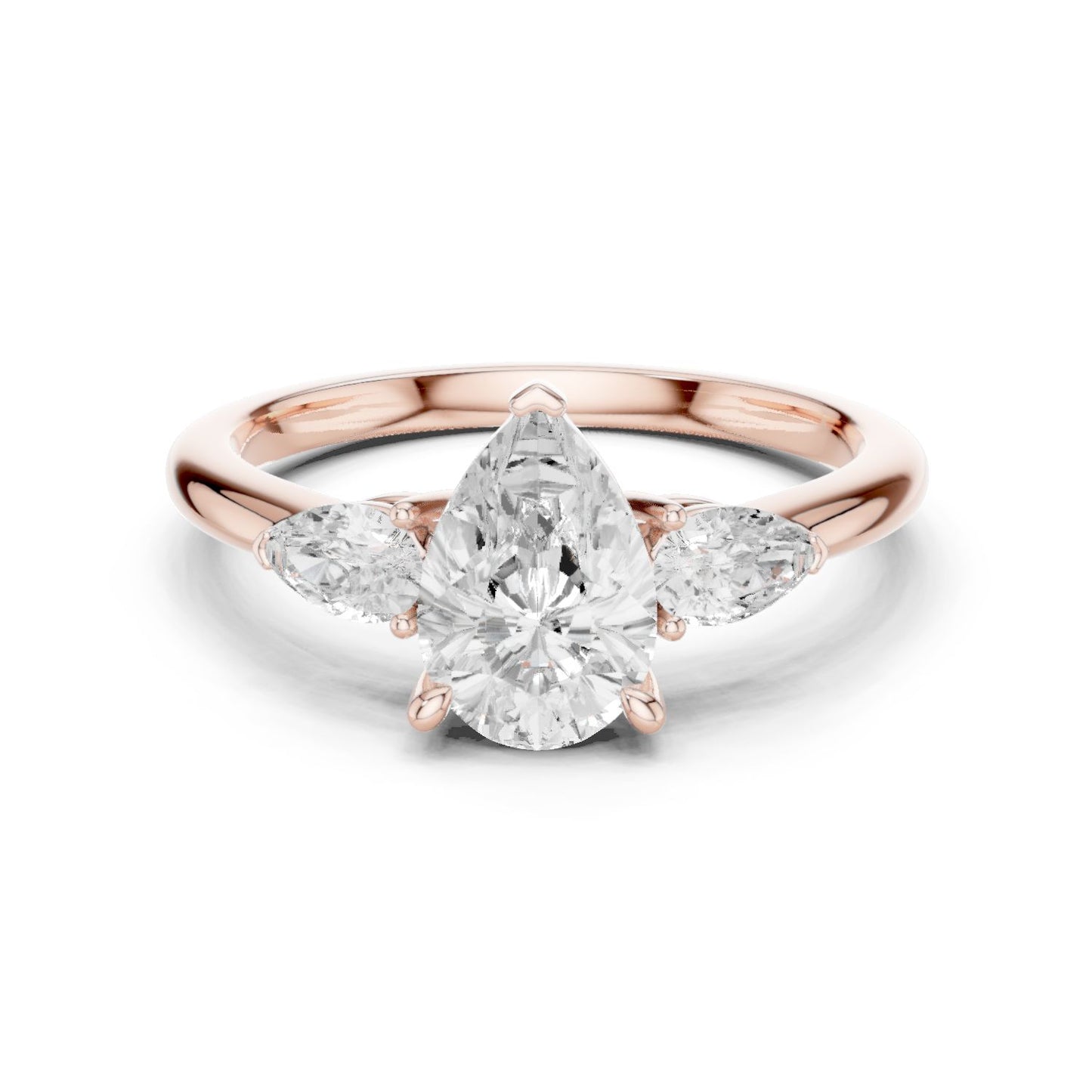 Pear Lab Grown Diamond Three-Stone Engagement Ring