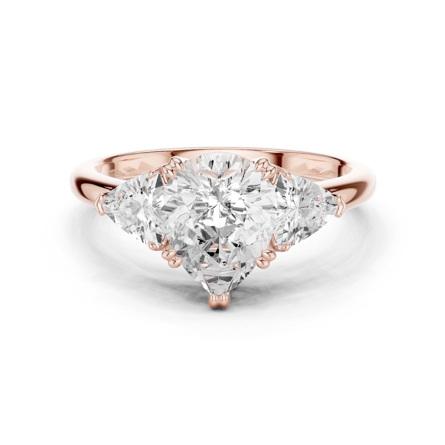 Pear Lab Grown Diamond Three-Stone Engagement Ring