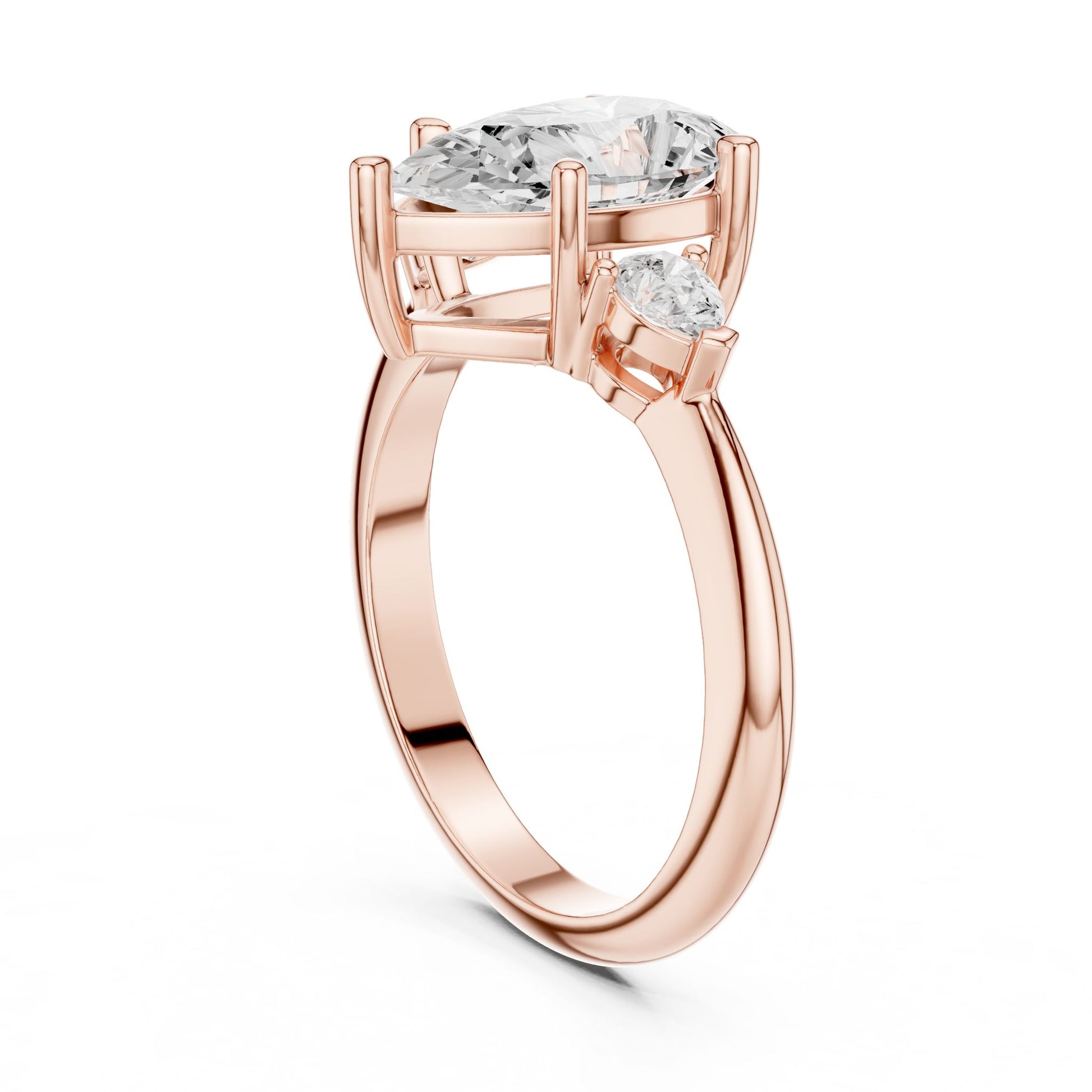 Pear Lab Grown Diamond Three-Stone Engagement Ring