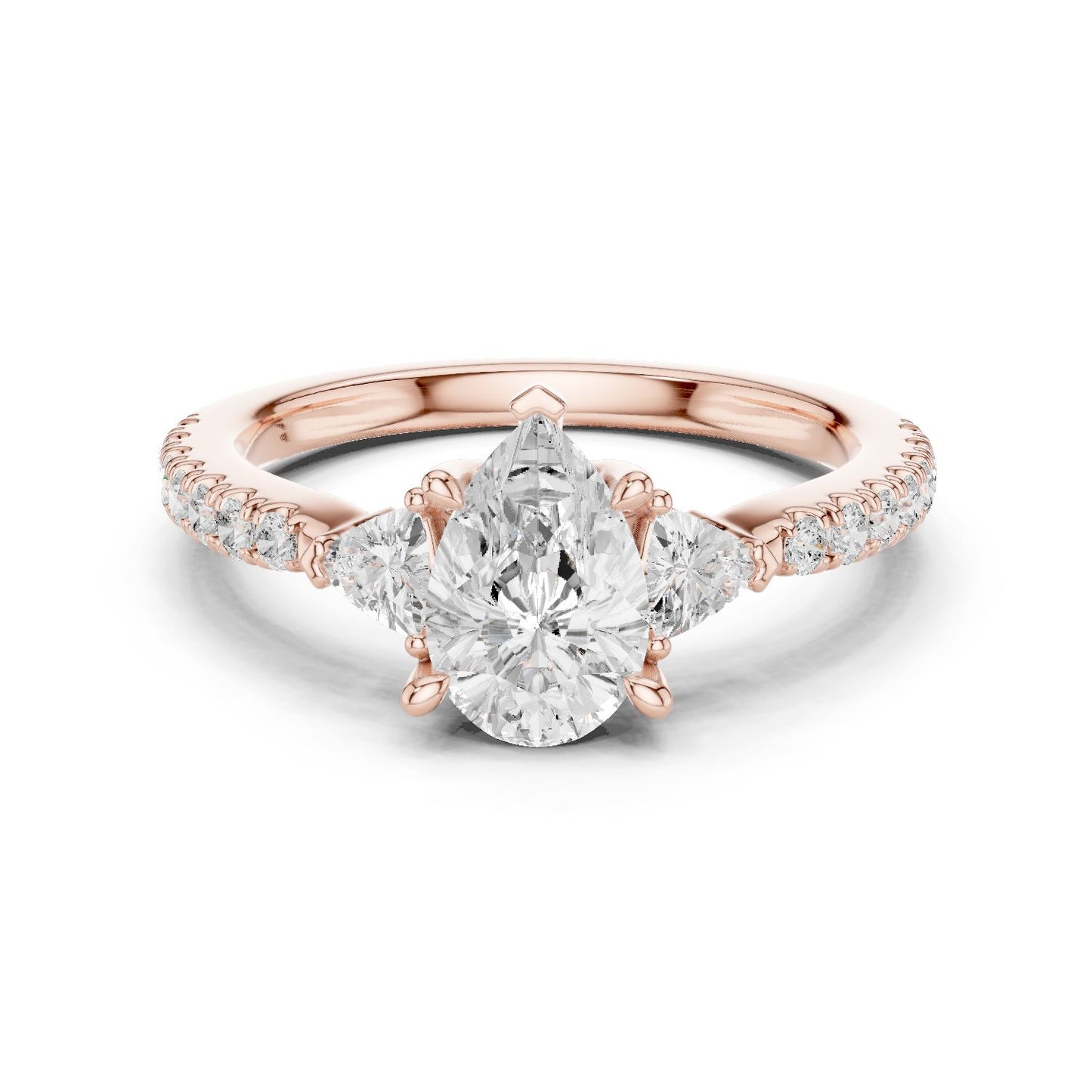 Pear Lab Grown Diamond Three-Stone Engagement Ring