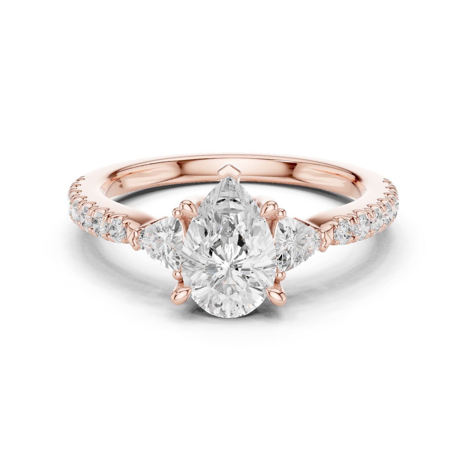 Pear Lab Grown Diamond Three-Stone Engagement Ring