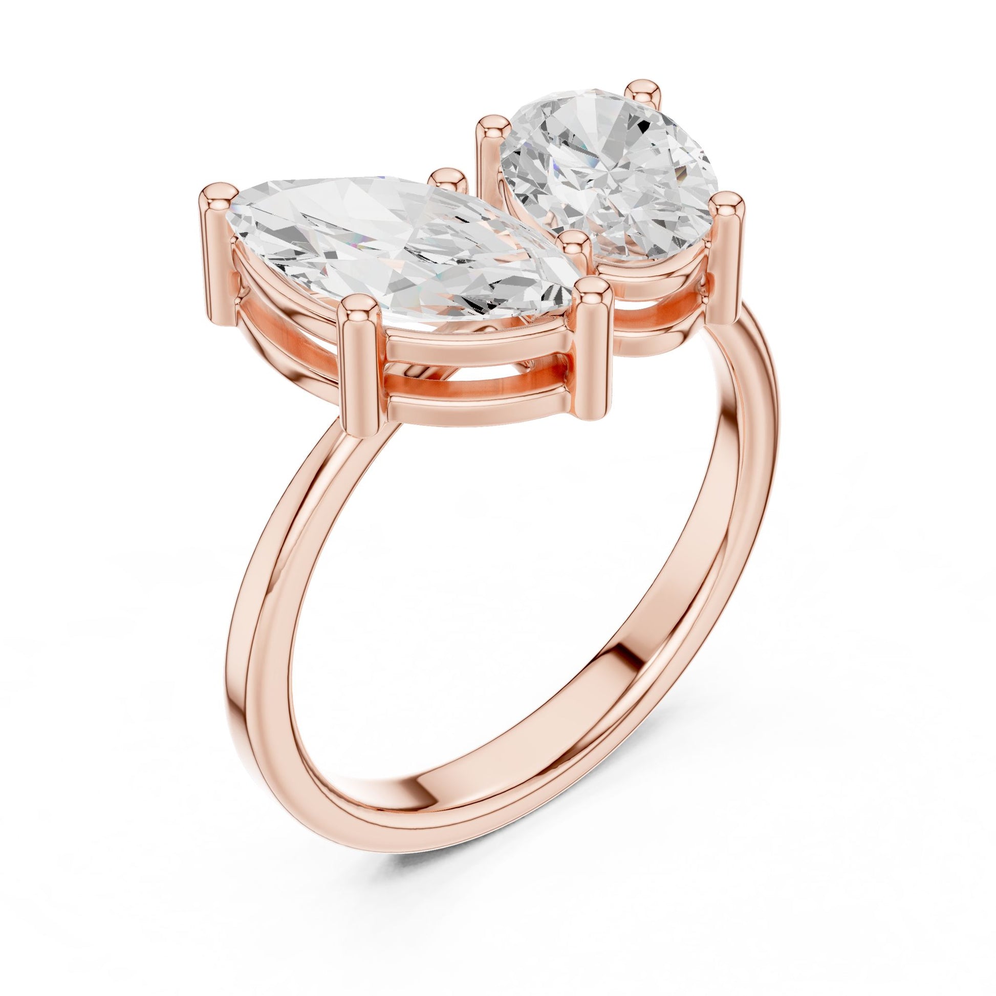 Pear Lab Grown Diamond Three-Stone Engagement Ring