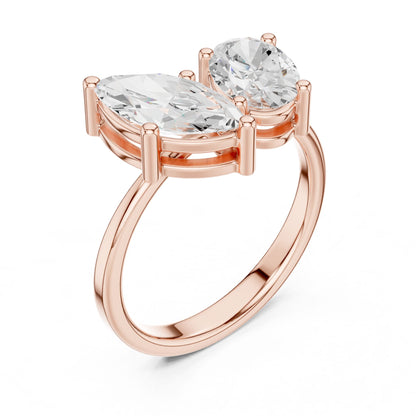 Pear Lab Grown Diamond Three-Stone Engagement Ring