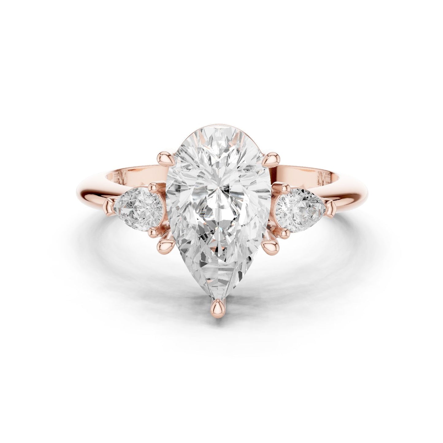 Pear Lab Grown Diamond Three-Stone Engagement Ring