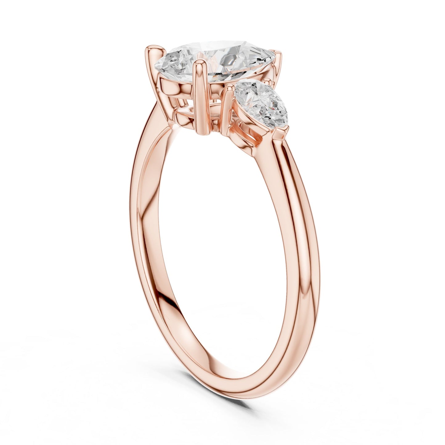 Pear Lab Grown Diamond Three-Stone Engagement Ring
